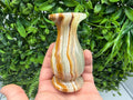 Natural Green Onyx Candle Holder – Polished Crystal Stone, Meditation Altar Decor