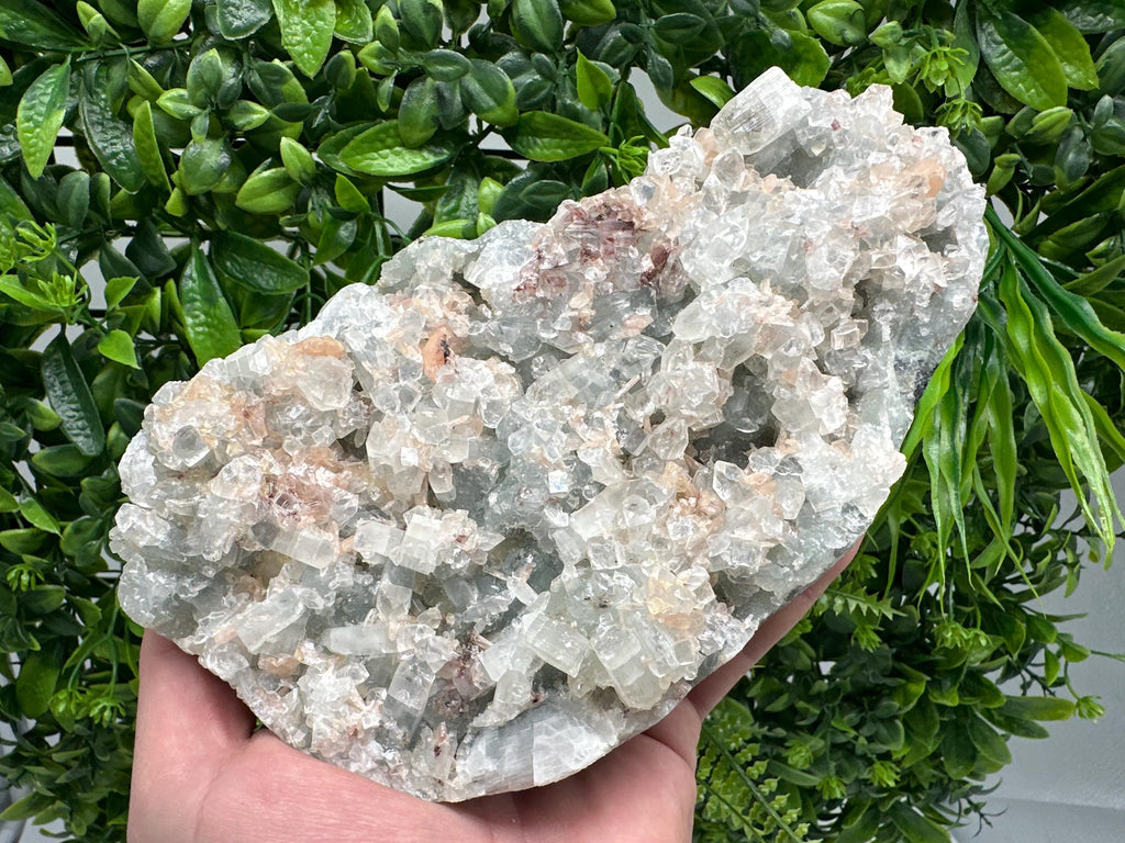 Apophyllite Stilbite on Chalcedony, Natural Mineral Specimen, India