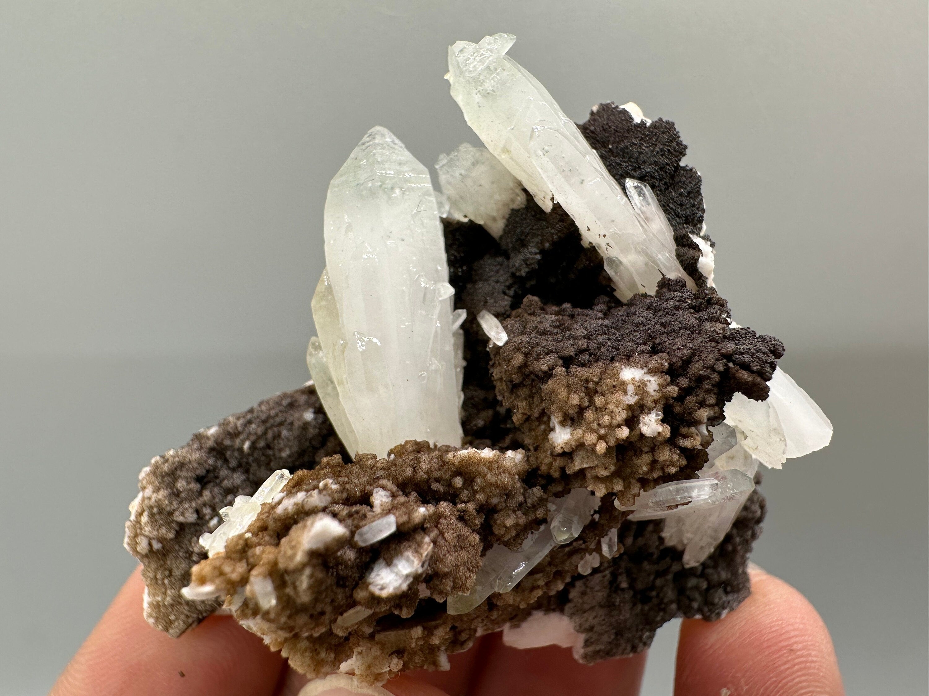 Chlorite Quartz on Rhodochrosite with Dolomite Mineral Souvenir