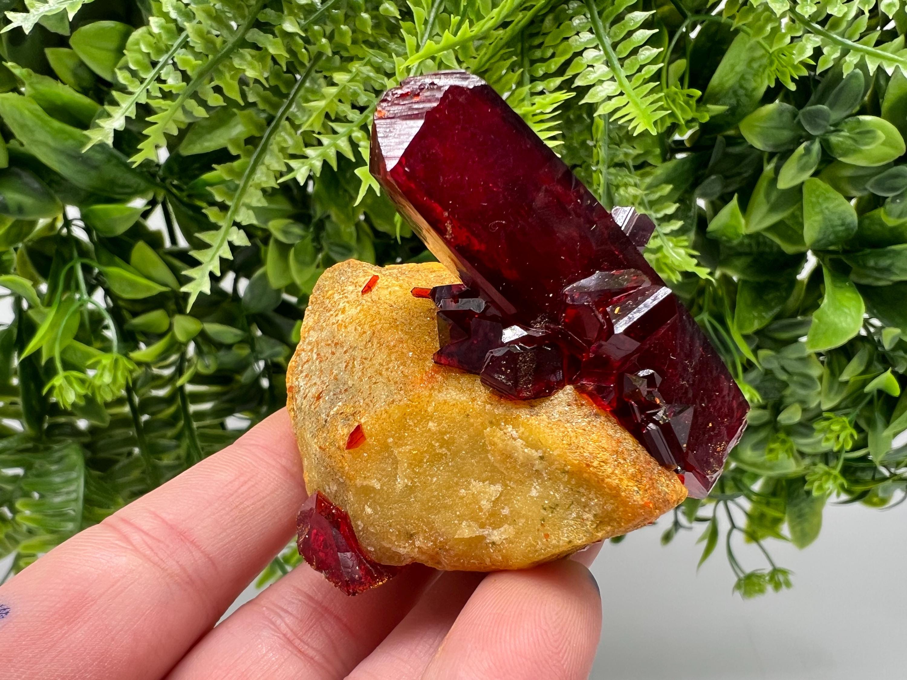 XXL Rare PRUSKITE Ruby Crystal on Matrix,LABORATORY minerals,pruskite crustal on matrix