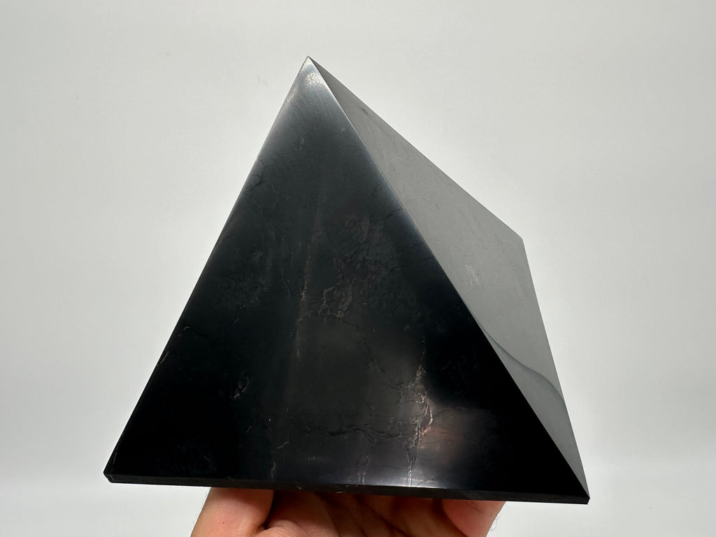 Shungite Crystal Pyramid (15cm): EMF & 5G Protection