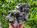 Galena Calcite on Chlorite Matrix Mineral Specimen, Bulgaria