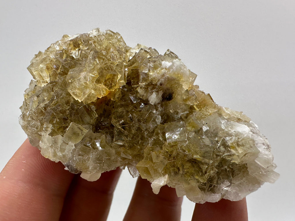 Yellow Fluorite and Calcite Mineral Specimen from Spain