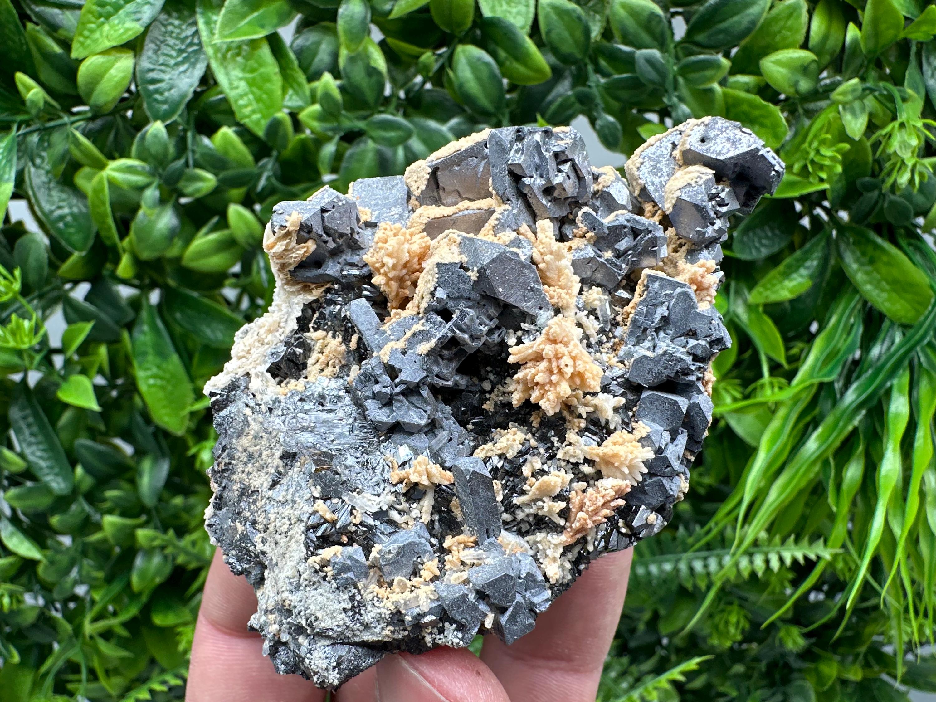 Skeletal Galena with Sphalerite and Calcite - Madan, Bulgaria