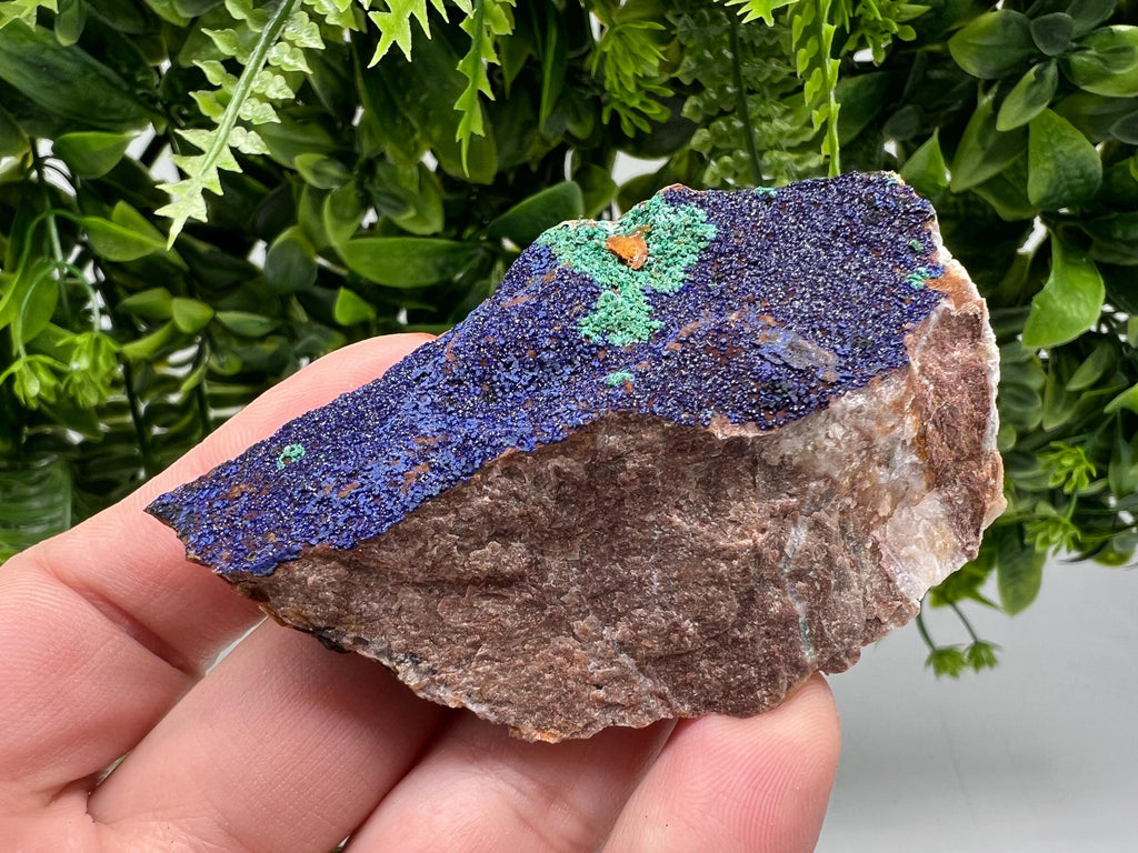 Azurite Malachite Mineral Specimen: Moroccan Blue-Green Crystal, Collector Stone