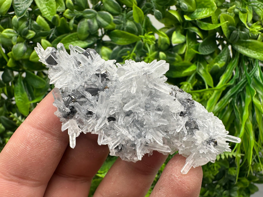 Sphalerite on Green Quartz, Borieva Mine Mineral Specimen