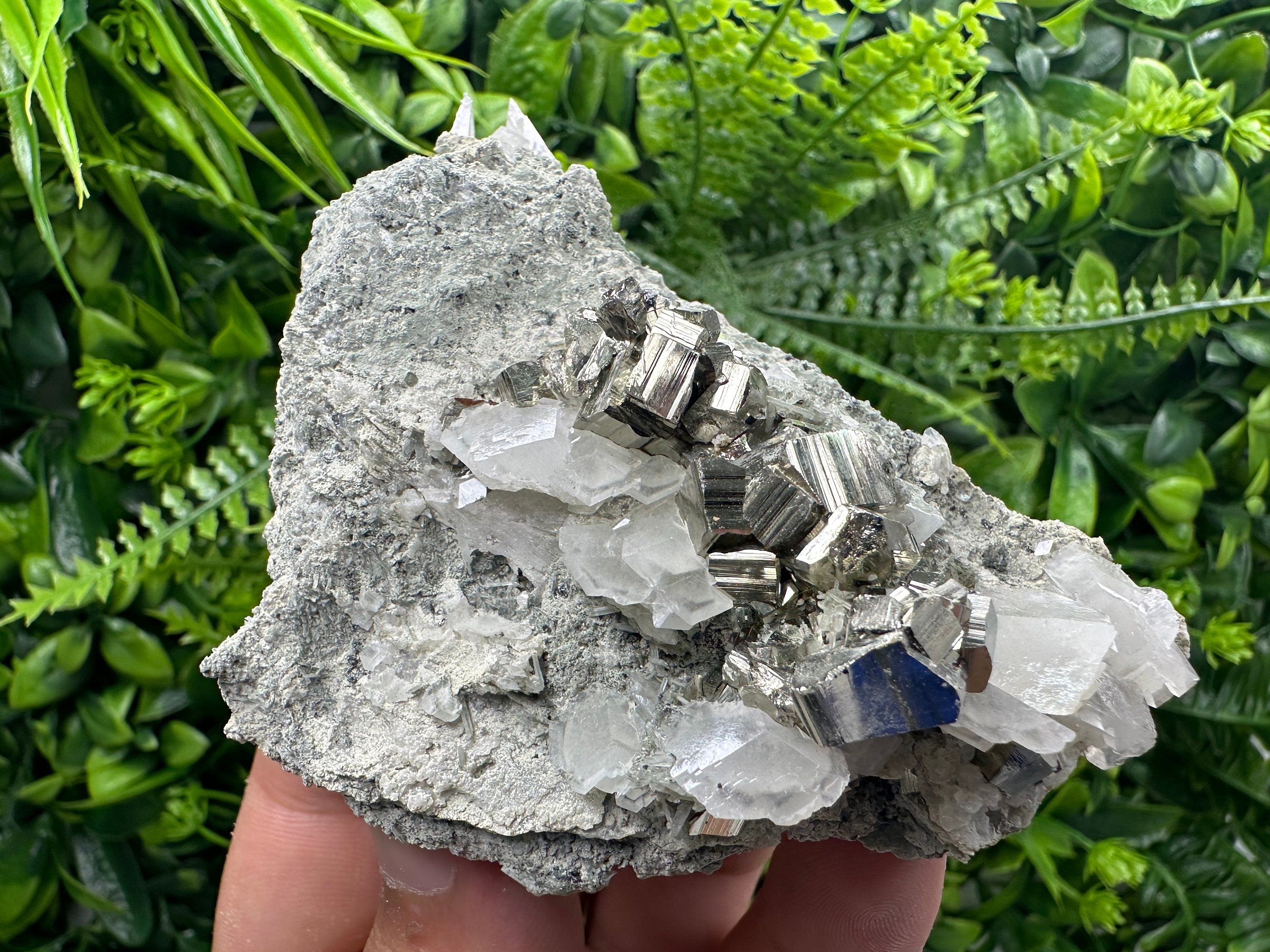 Pyrite Calcite on Matrix, Bulgaria Mineral Specimen, Home Decor Stone