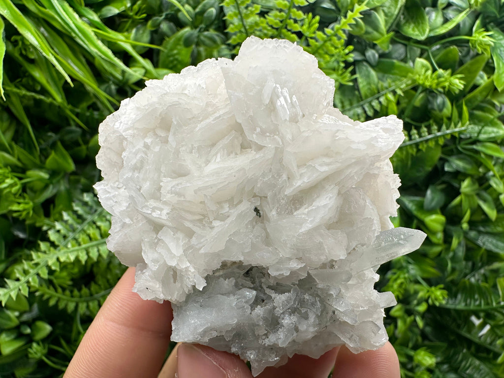 UV Calcite on Chlorite Matrix: Natural Mineral Specimen, Borieva Mine