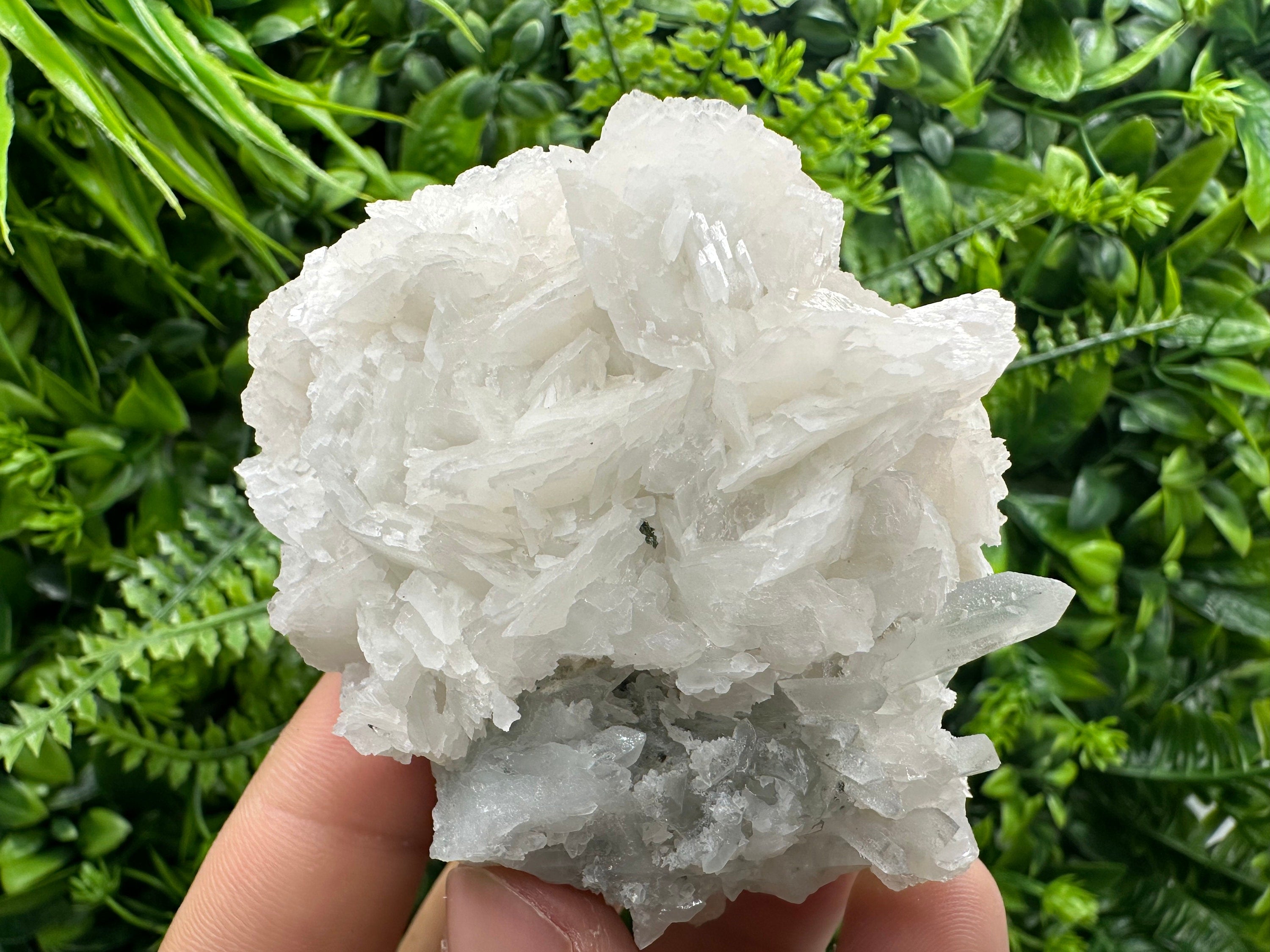 UV Calcite on Chlorite Matrix: Natural Mineral Specimen, Borieva Mine