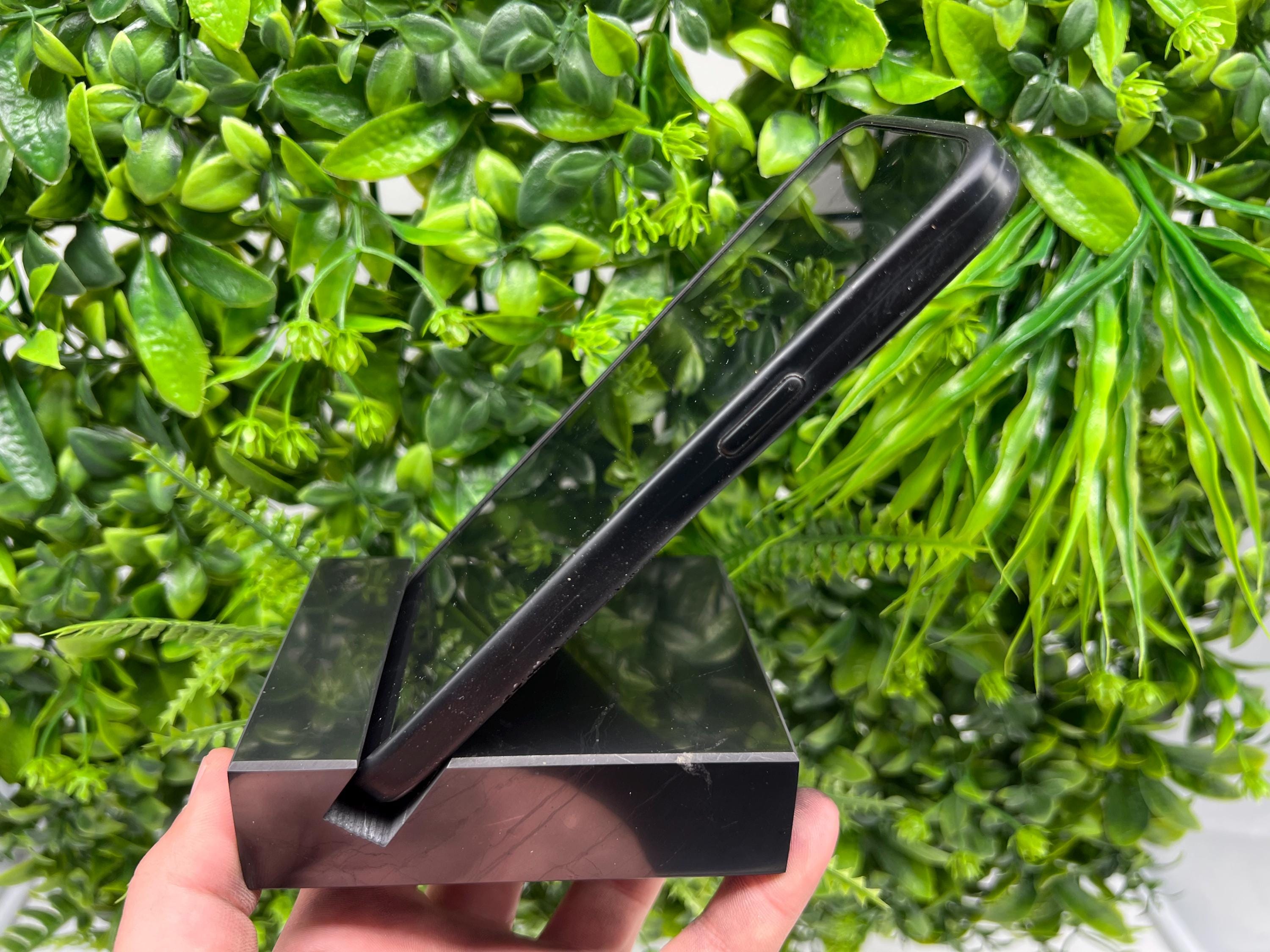 Shungite Phone Stand, EMF Protection, Karelia Russia