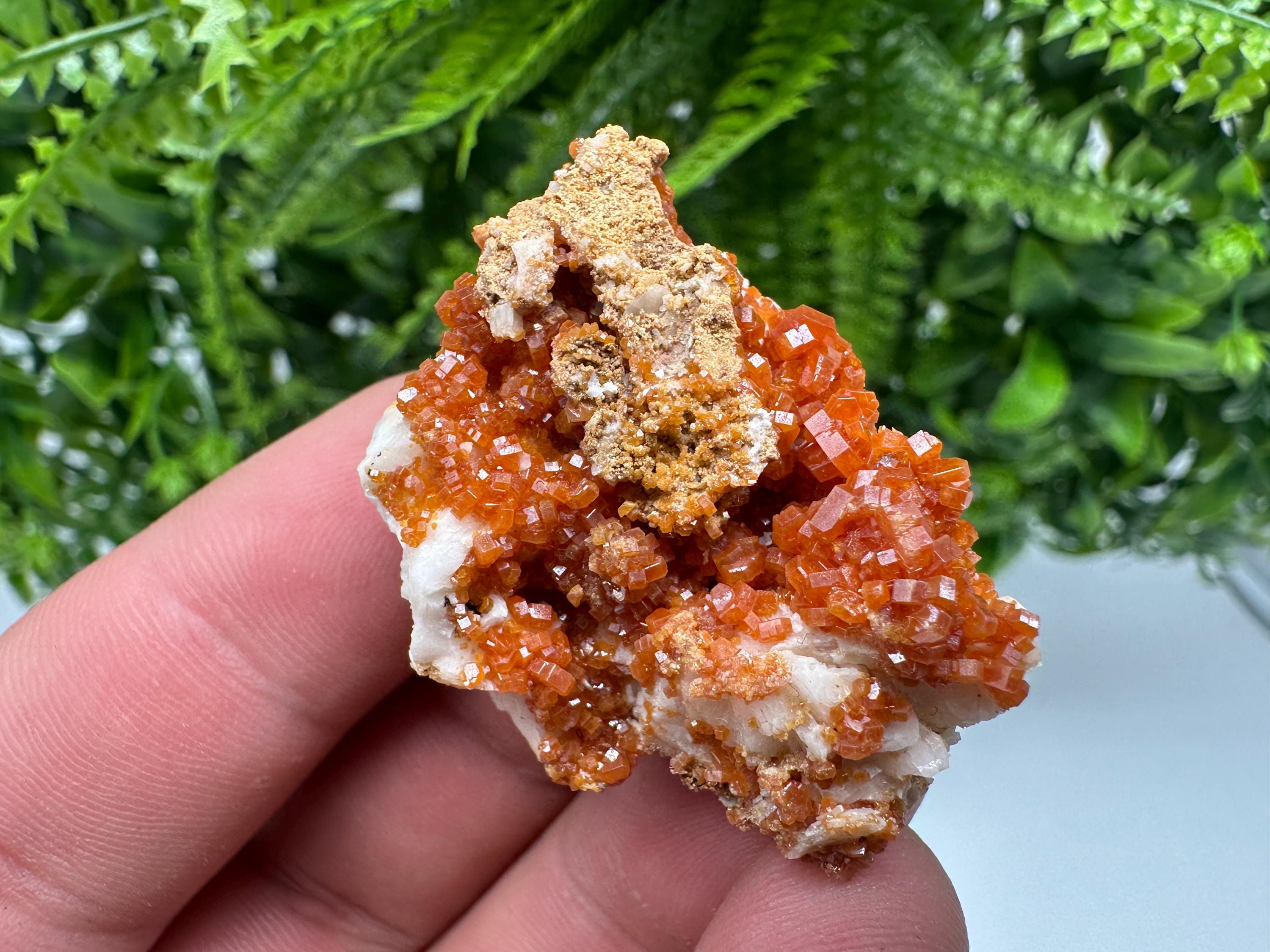 Red Vanadinite on Barite, Morocco Crystal Specimen