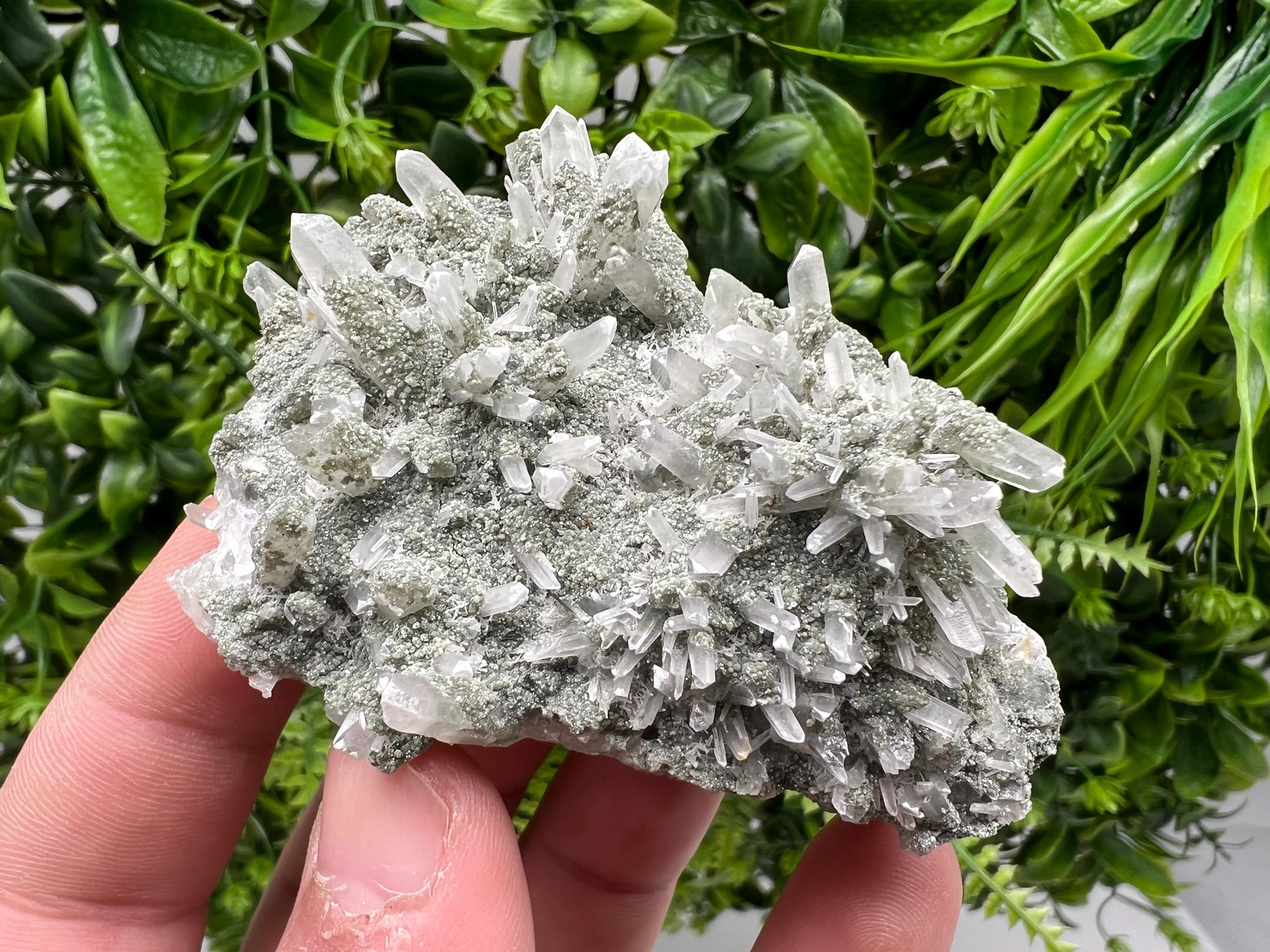 Green Quartz Specimen: Chlorite and Sphalerite Inclusions, Madan Bulgaria