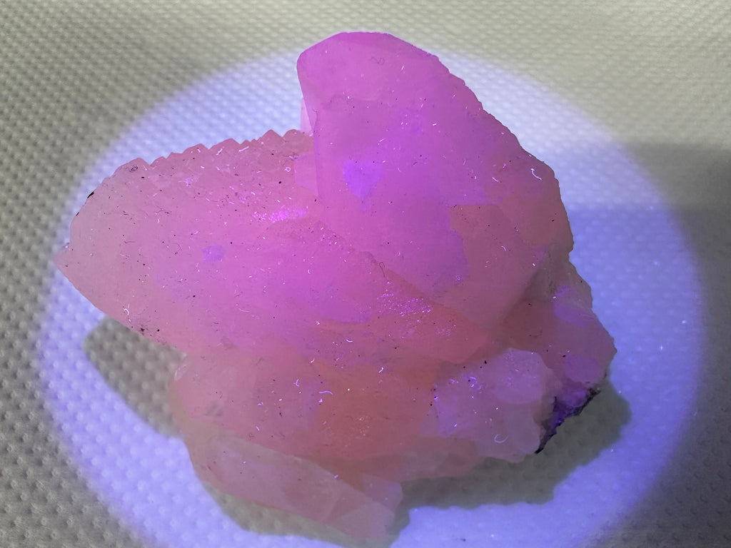 UV Reactive Mangano Calcite Crystal: Androvo Mine, Bulgaria