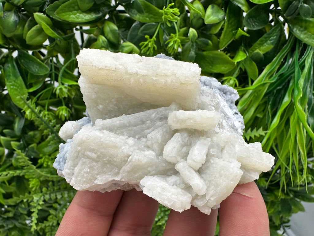Rare Fluorescent Calcite after Barite on Chalcedony - Androvo Mine, Bulgaria