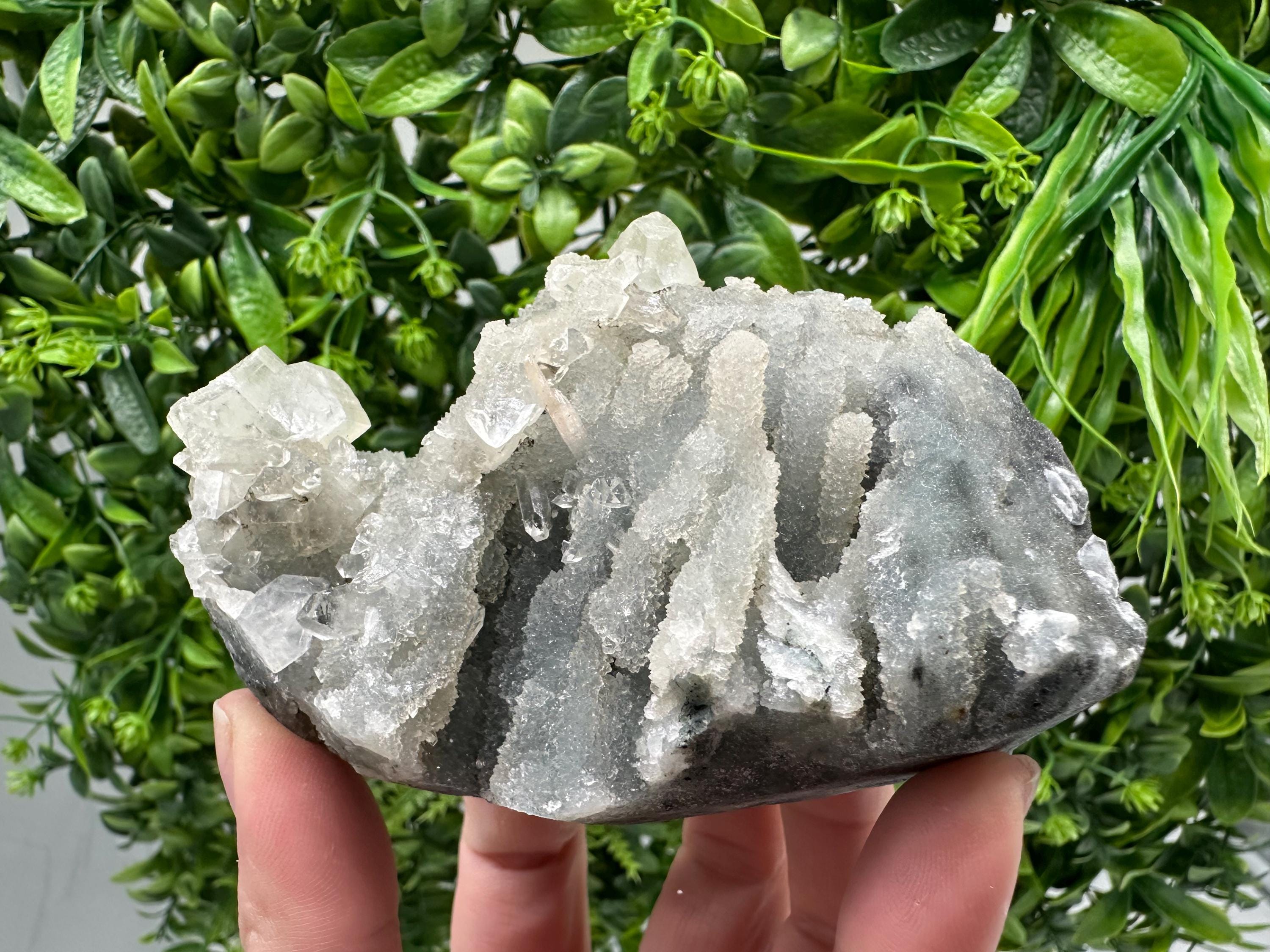 Natural Chalcedony Specimen: India Crystal Mineral, Home Decor
