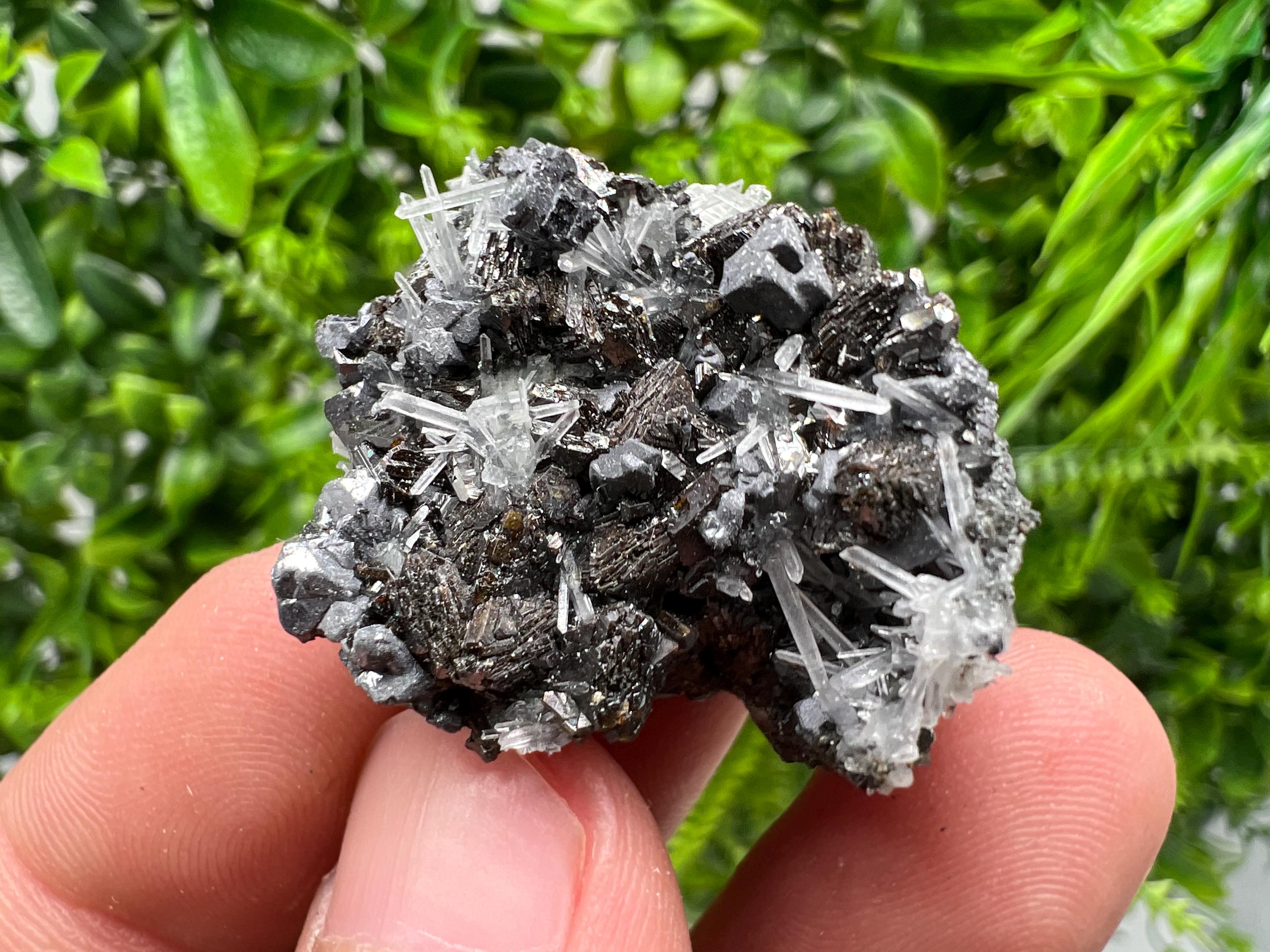 Calcite Sphalerite Galena on Quartz, Borieva Mine Mineral Specimen