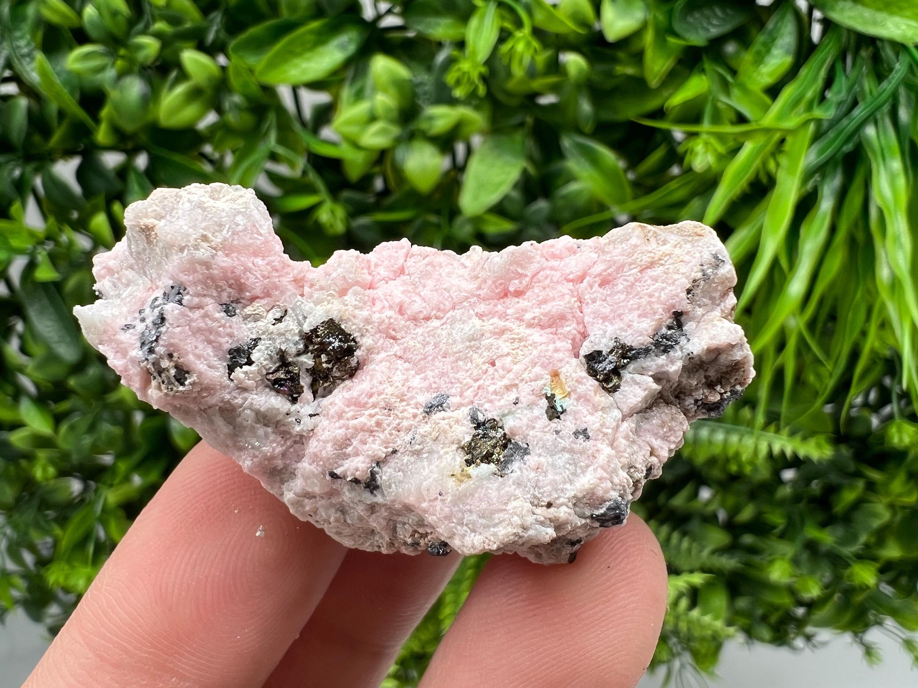 Beautiful Rhodochrosite perfect pink colour Starnica Mine Davidcovo Bulgaria natural minerals souvenir crystal gift home decor stone gift