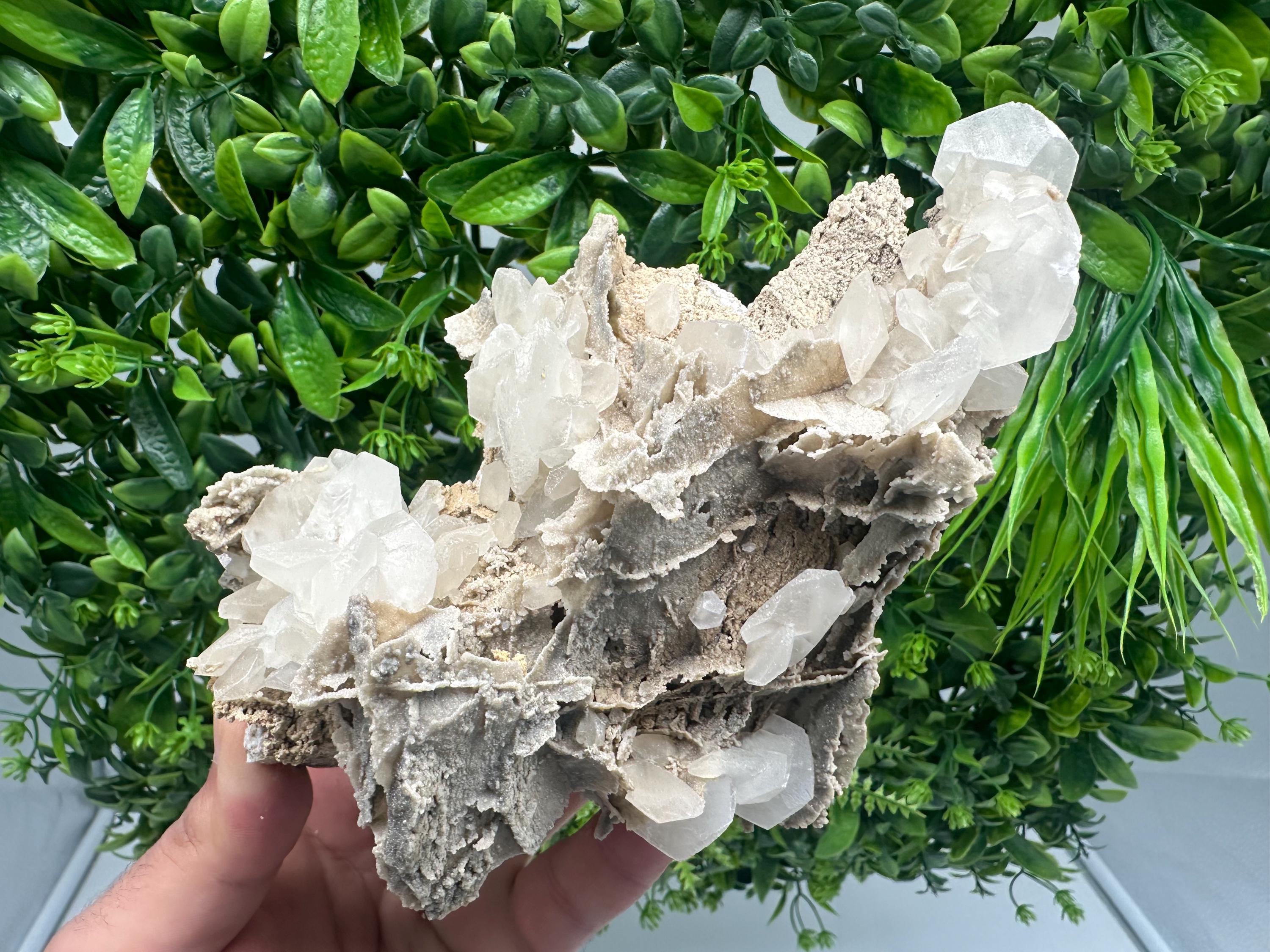 UV Calcite on Aragonite, Bulgaria Mineral Specimen, Rare Crystal