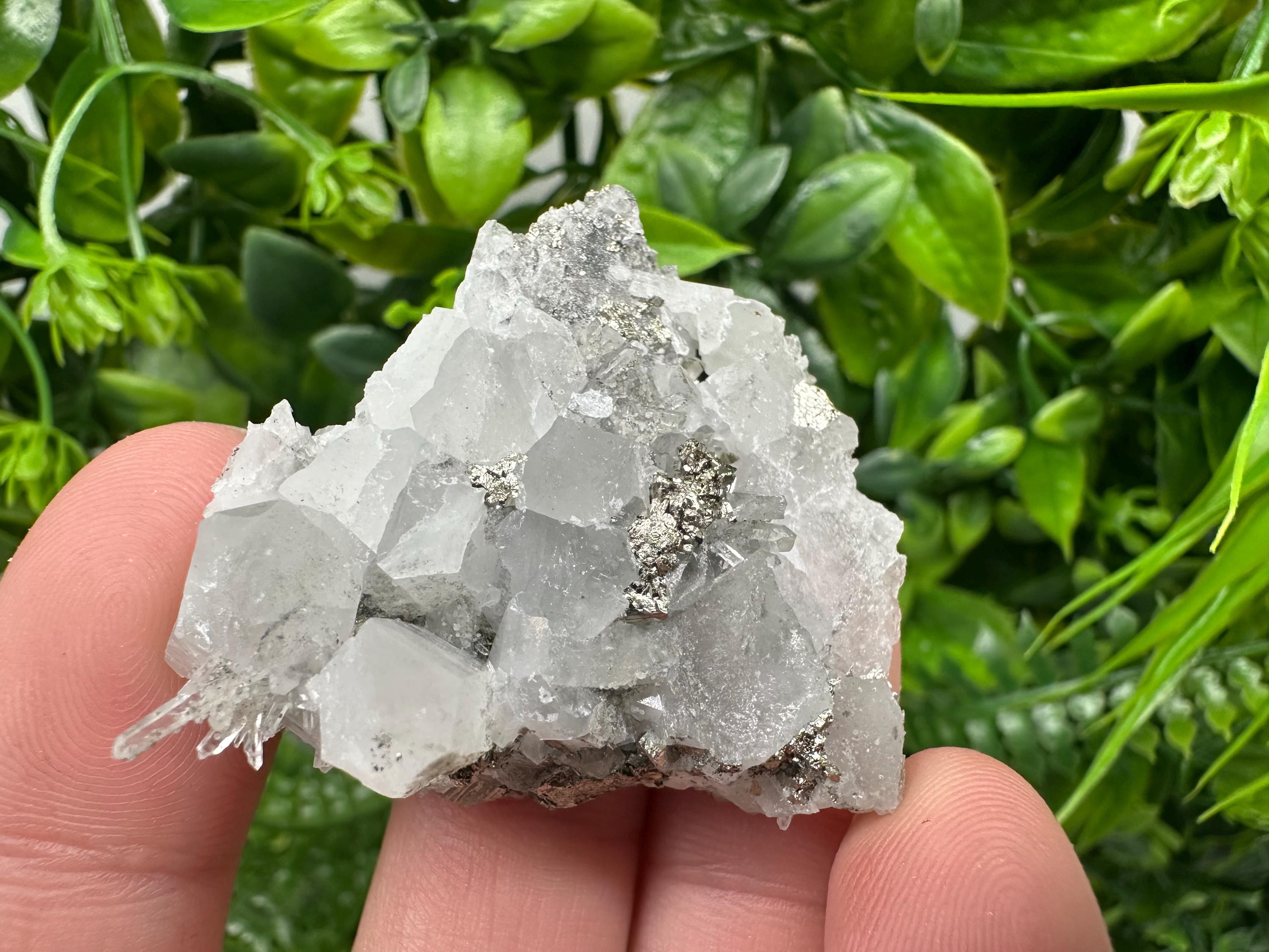Pyrite on Green Quartz Mineral Specimen, Bulgaria Home Decor Stone