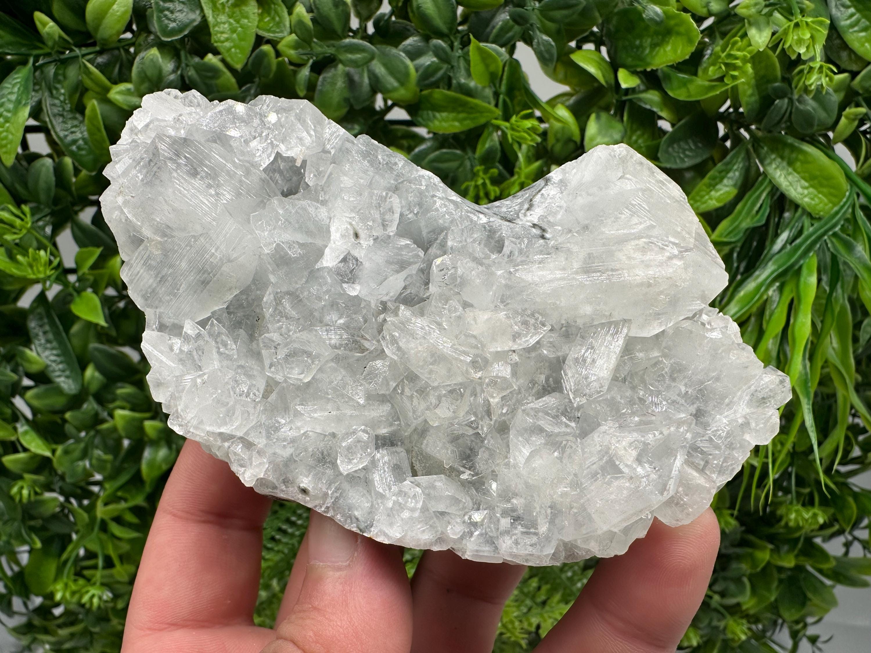 Transparent Apophyllite on Chalcedony, India Mineral Specimen