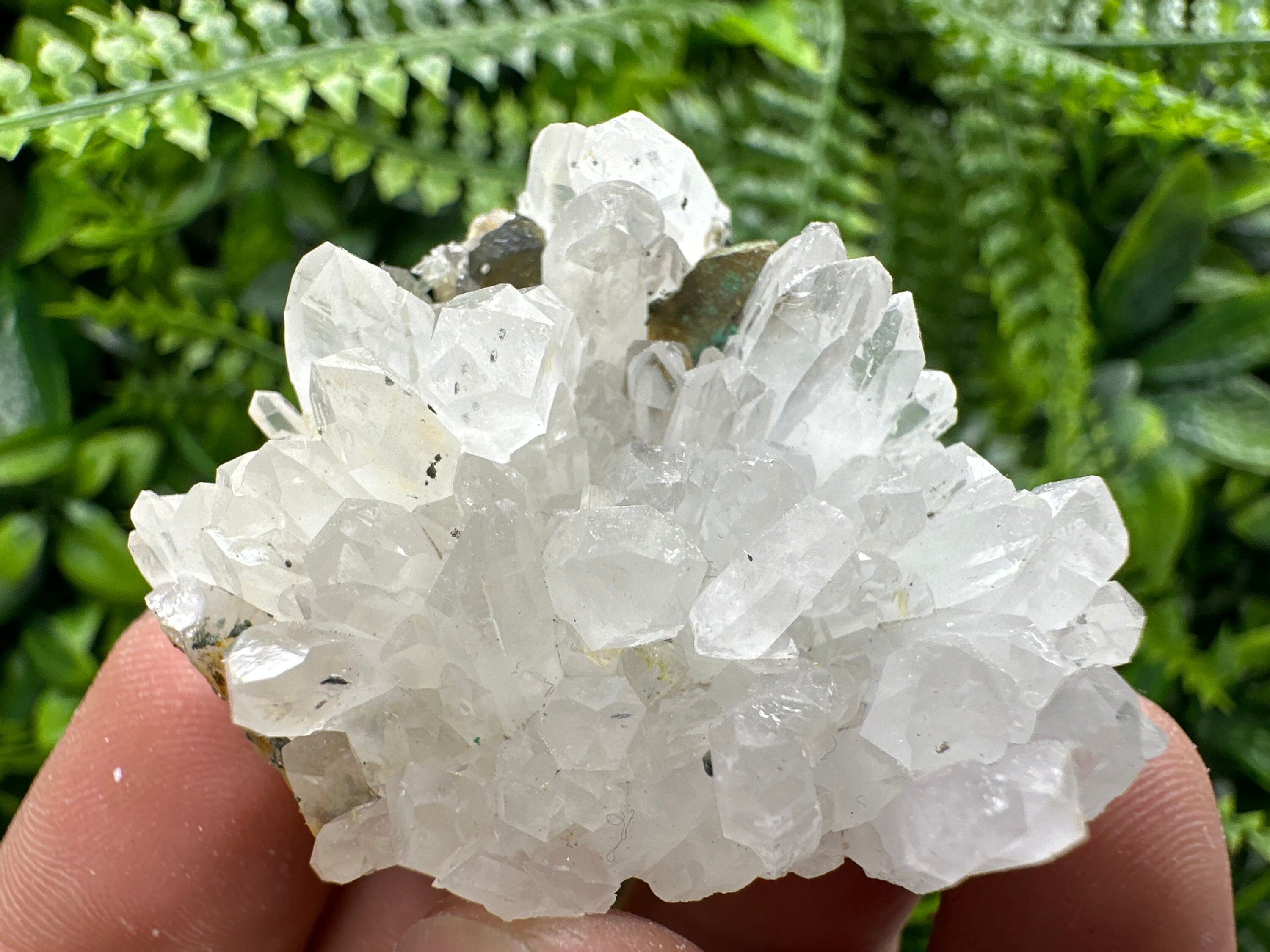 Transparent Quartz with Chalcopyrite, Djurcovo Mine, Bulgaria