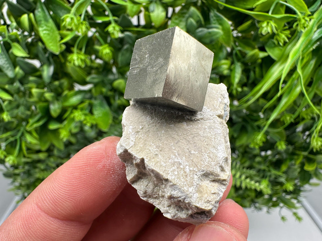 Large Pyrite Cube on Matrix, Navajun Spain, Home Decor Stone