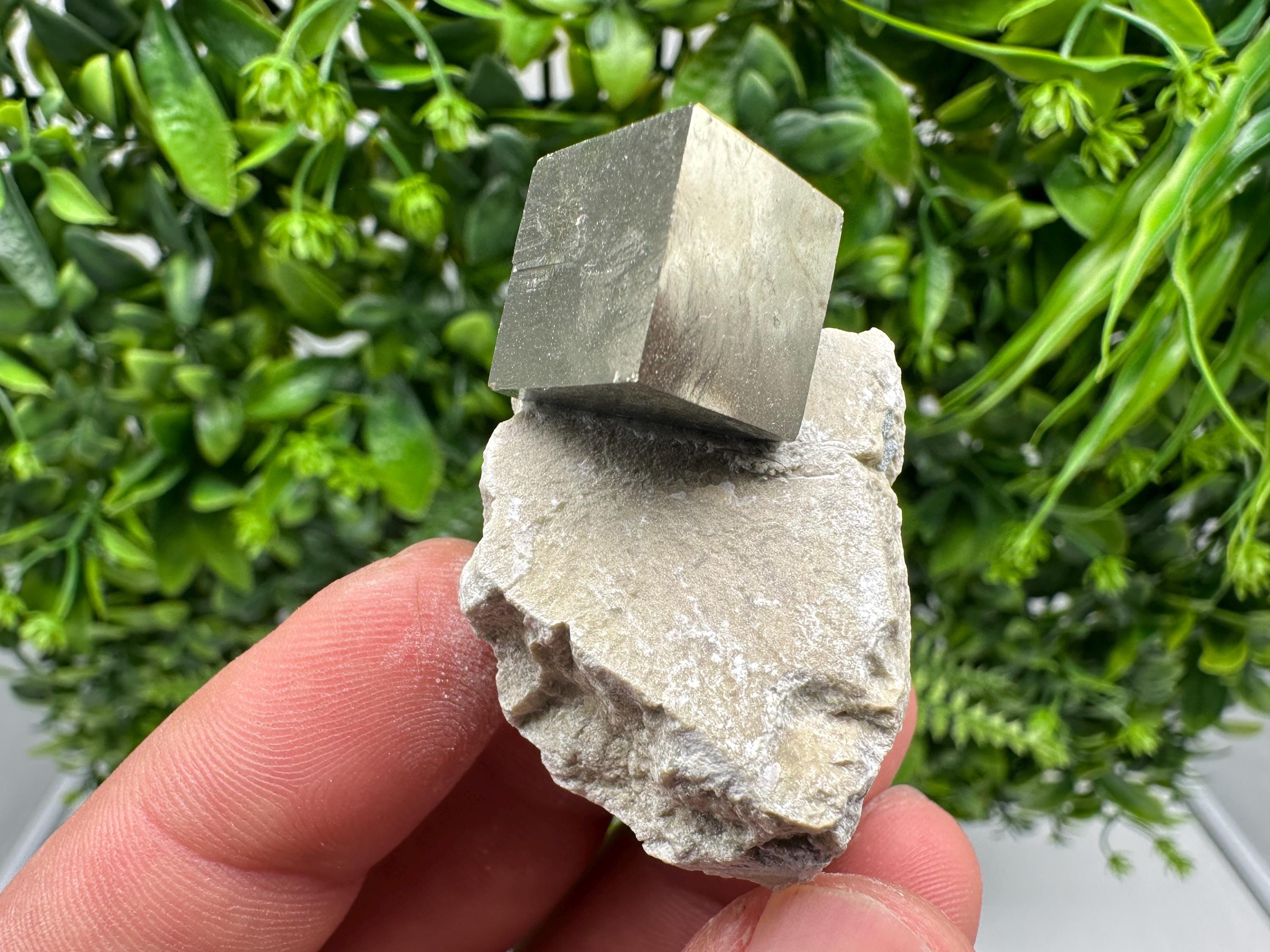 Large Pyrite Cube on Matrix, Navajun Spain, Home Decor Stone