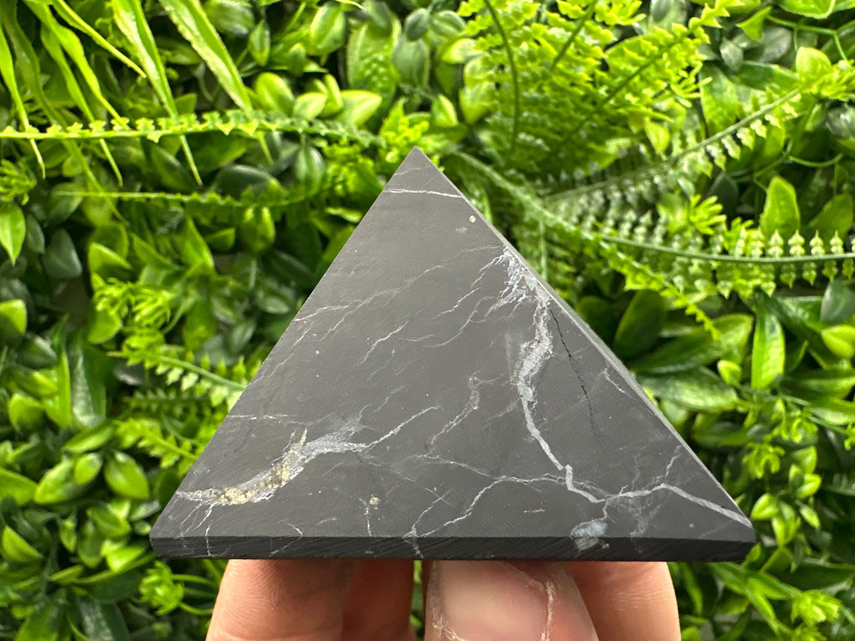 Shungite Pyramid (6cm): EMF & 5G Protection, Healing Crystal