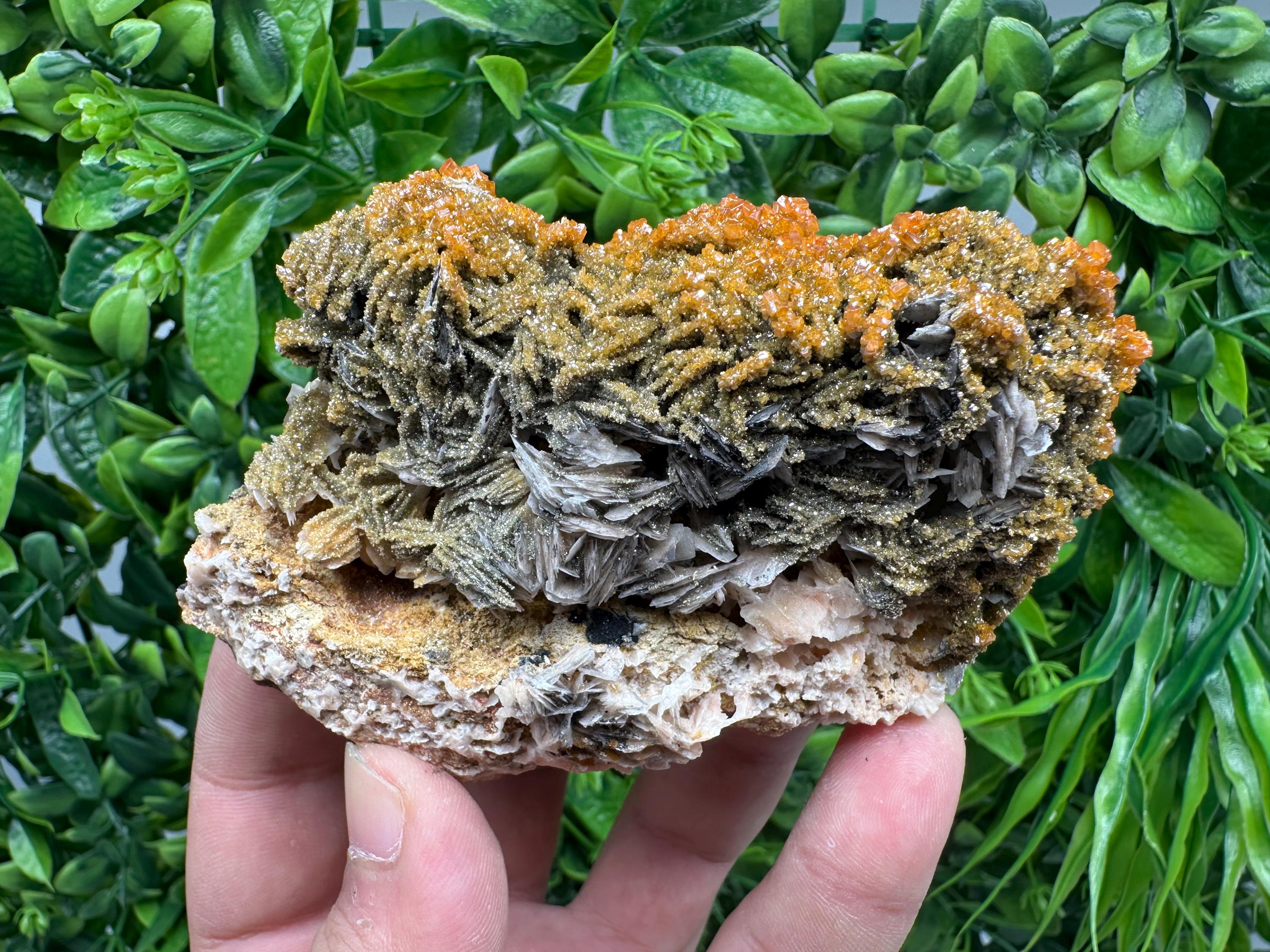 VERY Rare red Vanadinite on Barite whit Goethite from Marocco,crystal minerals Speciment cluster Vanadinite crystal Vanadinite Geology Vanad