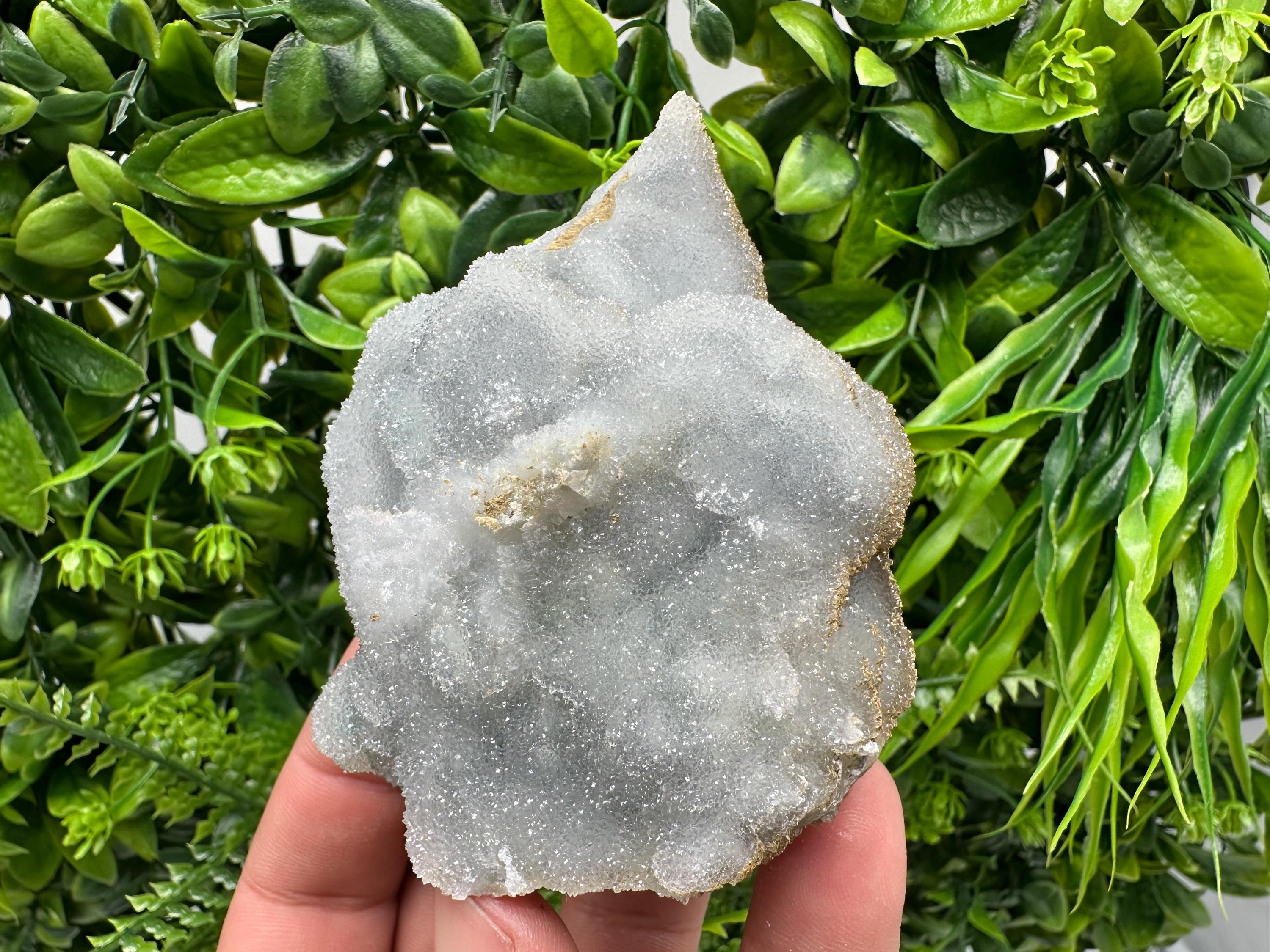 Blue Chalcedony Quartz with Chlorite Inclusions: Bulgarian Crystal Decor