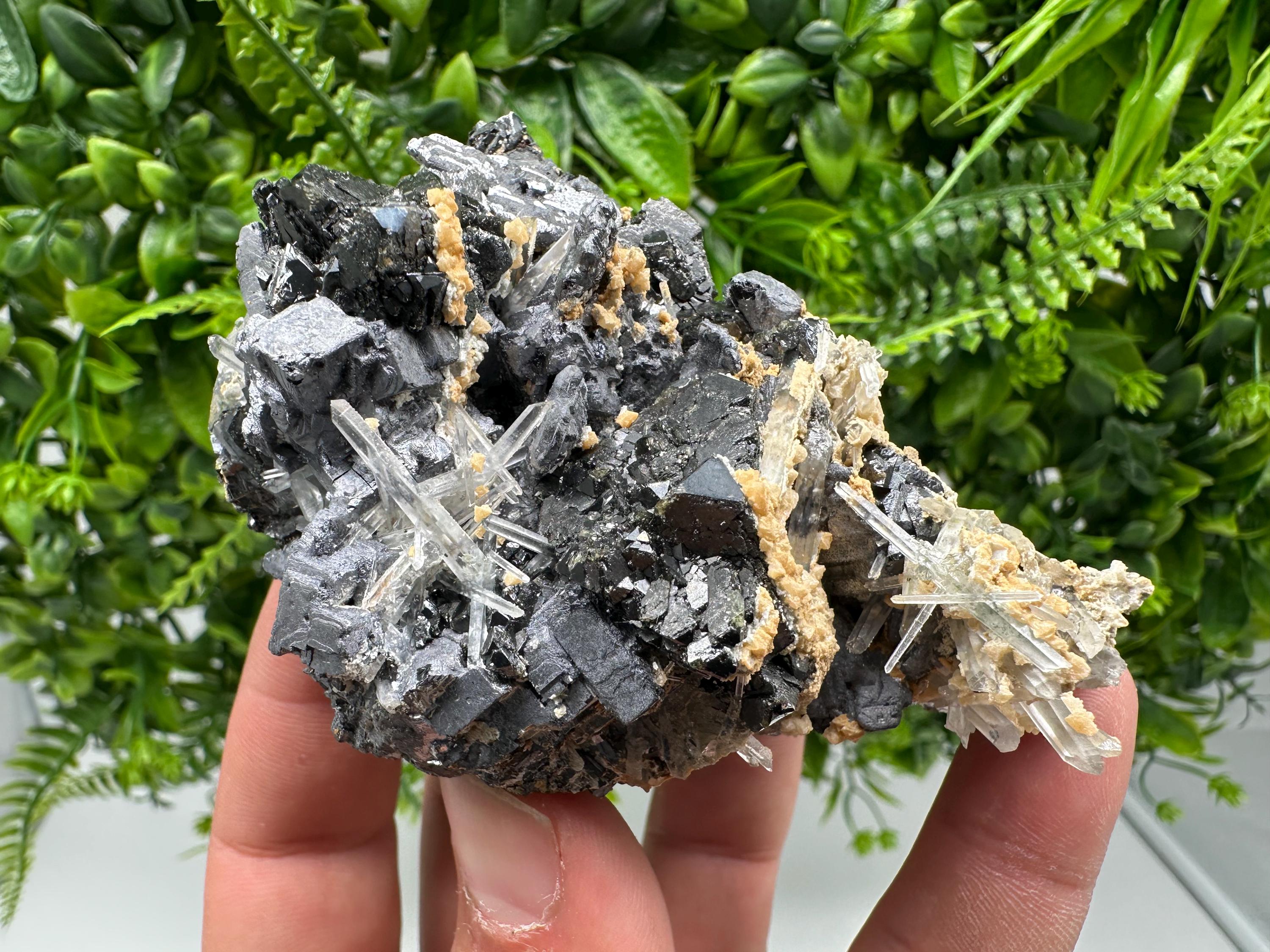 Amazing Galena spinel law on Quartz whit Siderite,from Krushev dol mine,Bulgaria,natural,collection mineral specimen,home decor crystal,souv