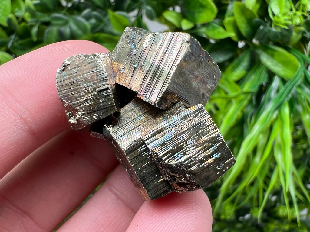 Rainbow Pyrite with Calcite, Natural Minerals Souvenir, Borieva Bulgaria