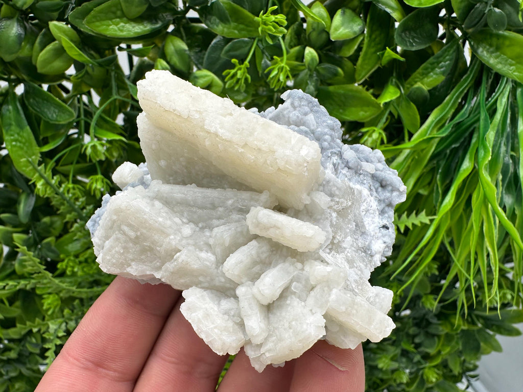 Rare Fluorescent Calcite after Barite on Chalcedony - Androvo Mine, Bulgaria