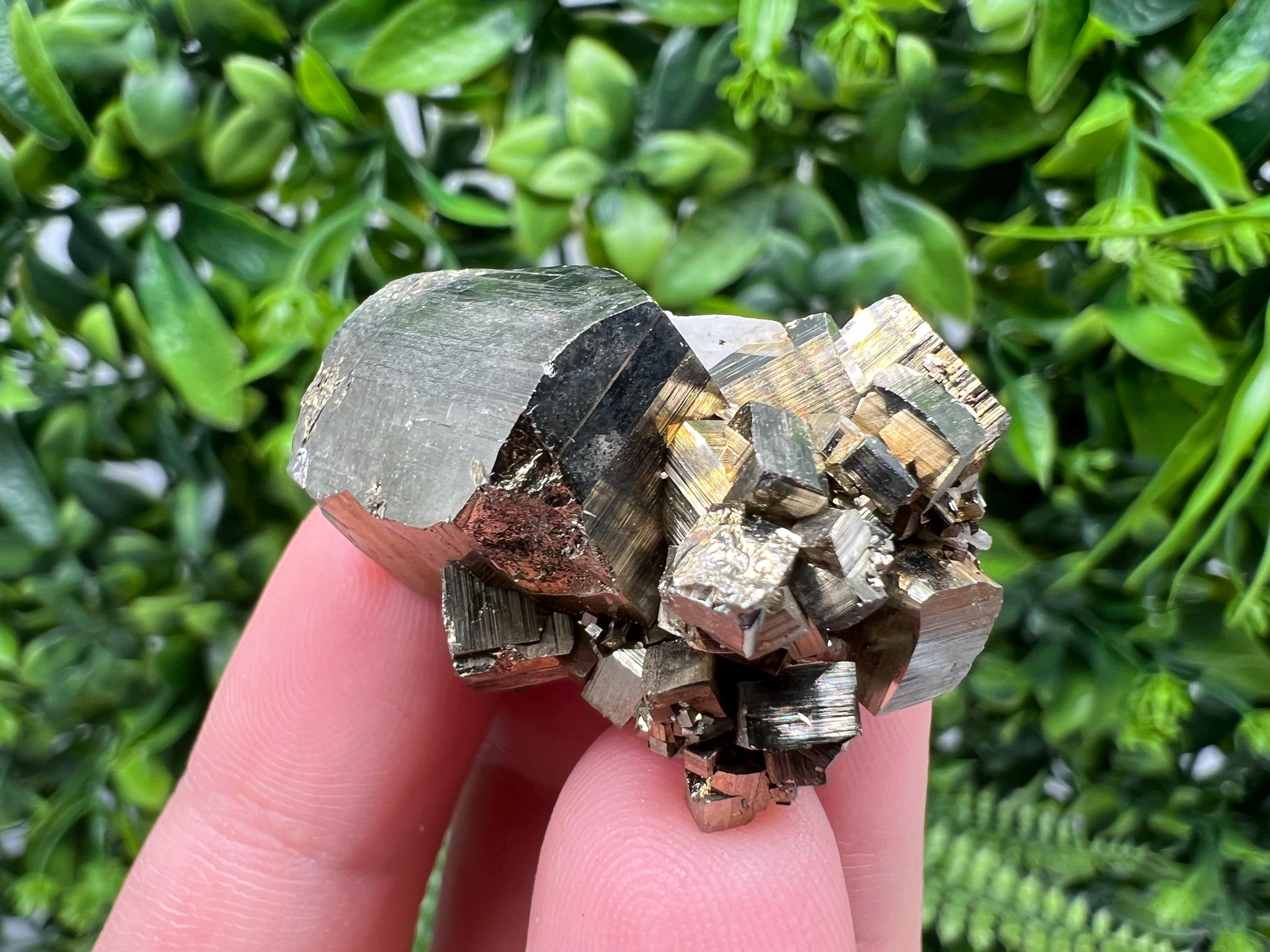 Wonderful Rainbow Pyrite whit Calcite,natural minerals souvenir Crystal,collection stone,rare minerals,home decor,Borieva Bulgaria