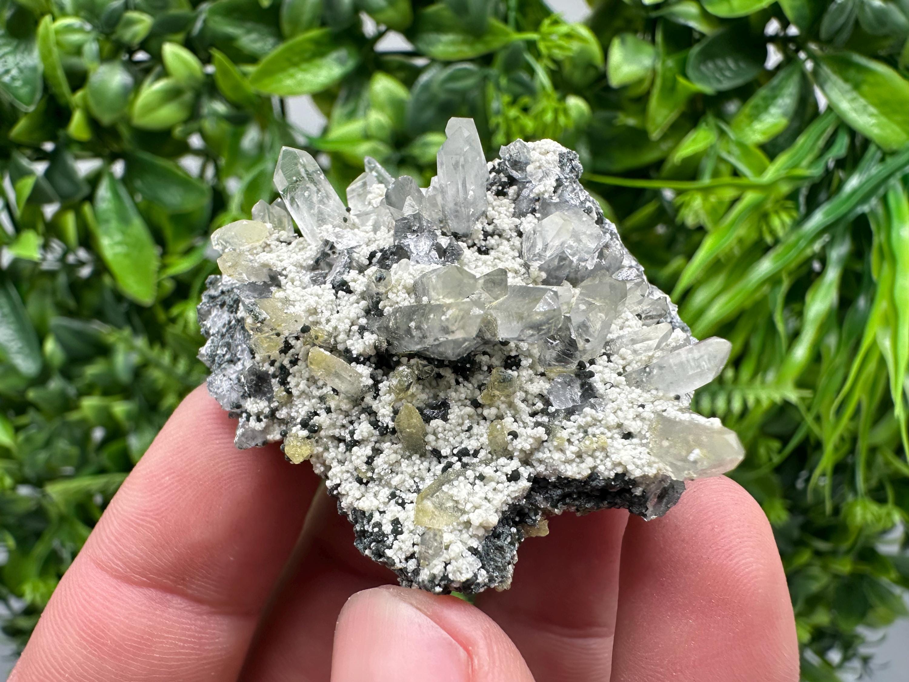 Chlorite Epidote Quartz Mineral Specimen, Bulgaria Home Decor Stone