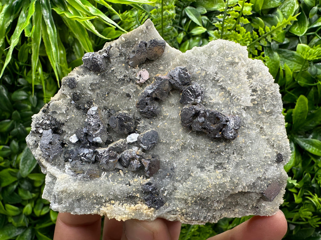 Galena with Quartz Crystal Cluster, Madan Bulgaria Mineral Specimen