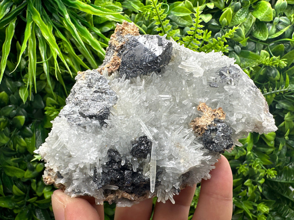 Sphalerite on Green Quartz: Natural Mineral Souvenir from Bulgaria