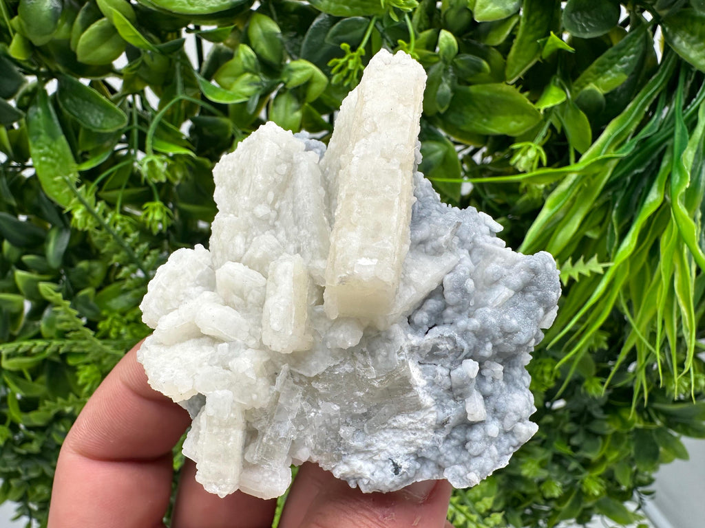 Rare Fluorescent Calcite after Barite on Chalcedony - Androvo Mine, Bulgaria