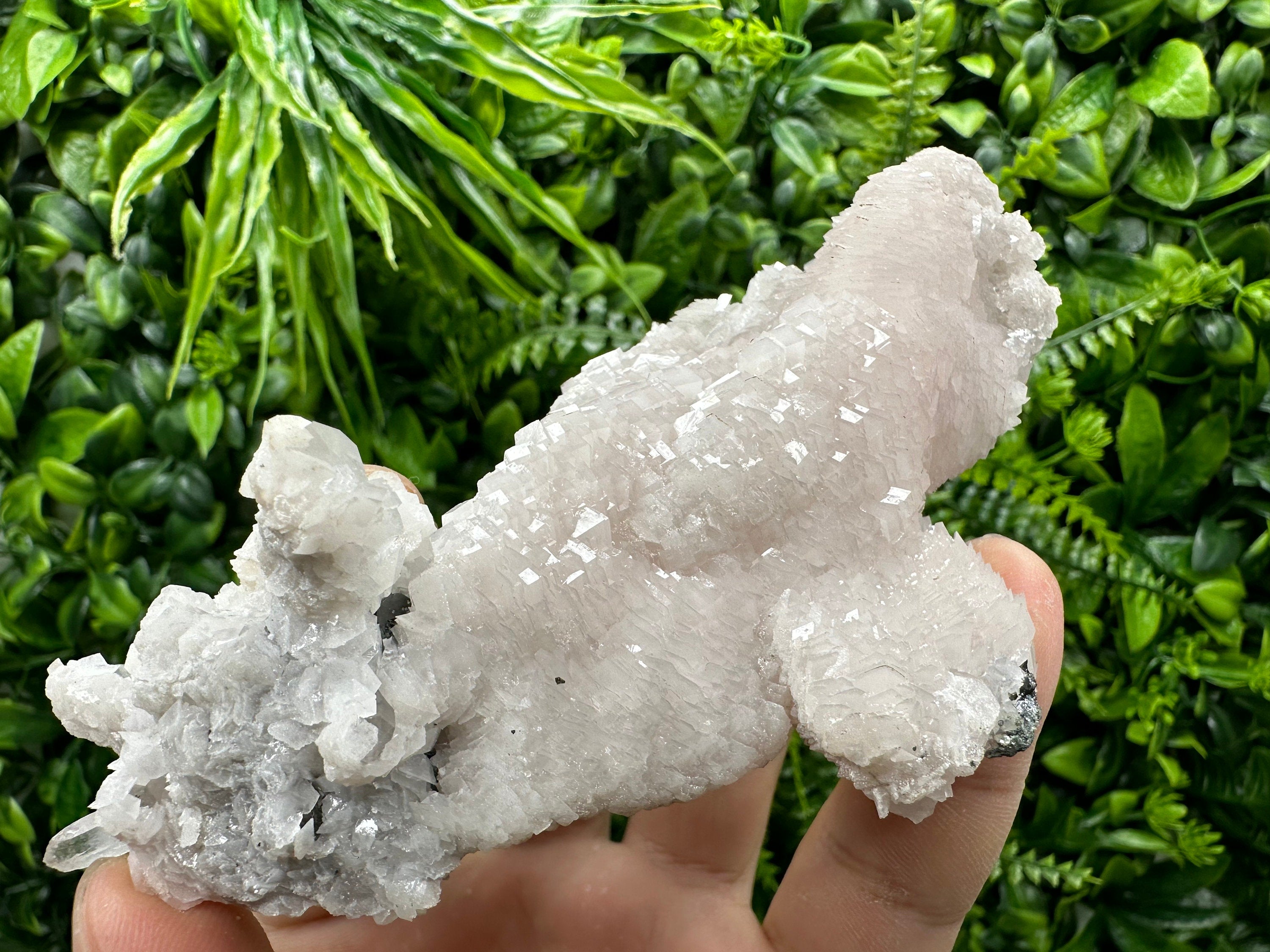 UV Fluorescent Calcite on Quartz, Bulgaria Mineral Specimen