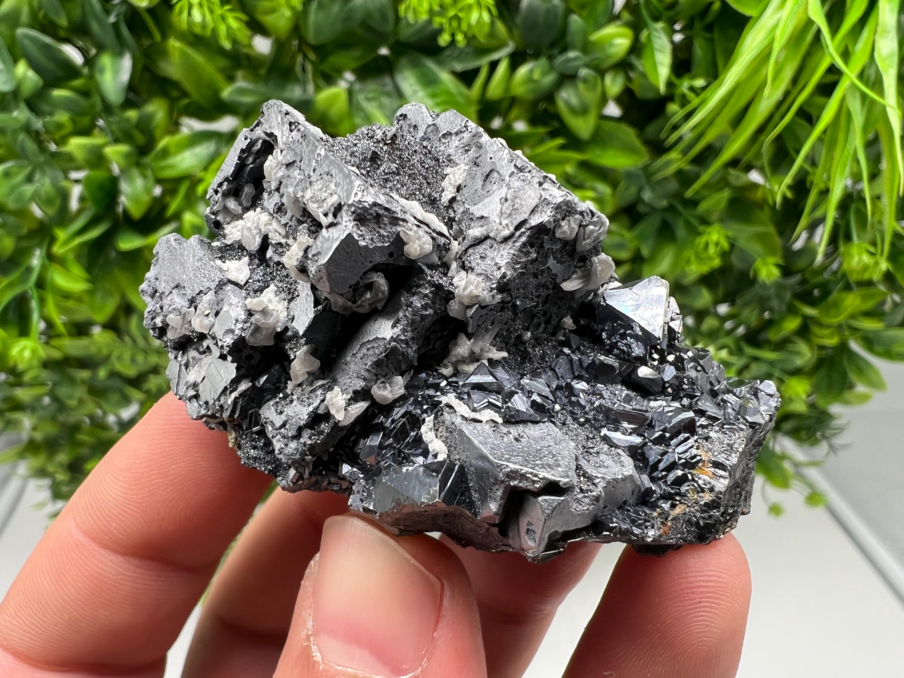 Aesthetic Natural shiny Galena whit Siderite and Quartz from 9 th September mine,Bulgaria,collection specimen,rare galena,Galena cluster