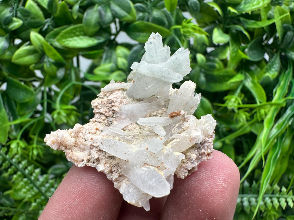 Green Quartz on Rhodochrosite Matrix, Madan Bulgaria Mineral Specimen