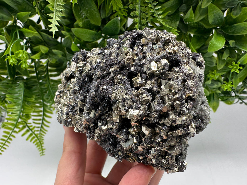 Pyrite on Green Quartz: Rare Mineral Specimen, Borieva Mine