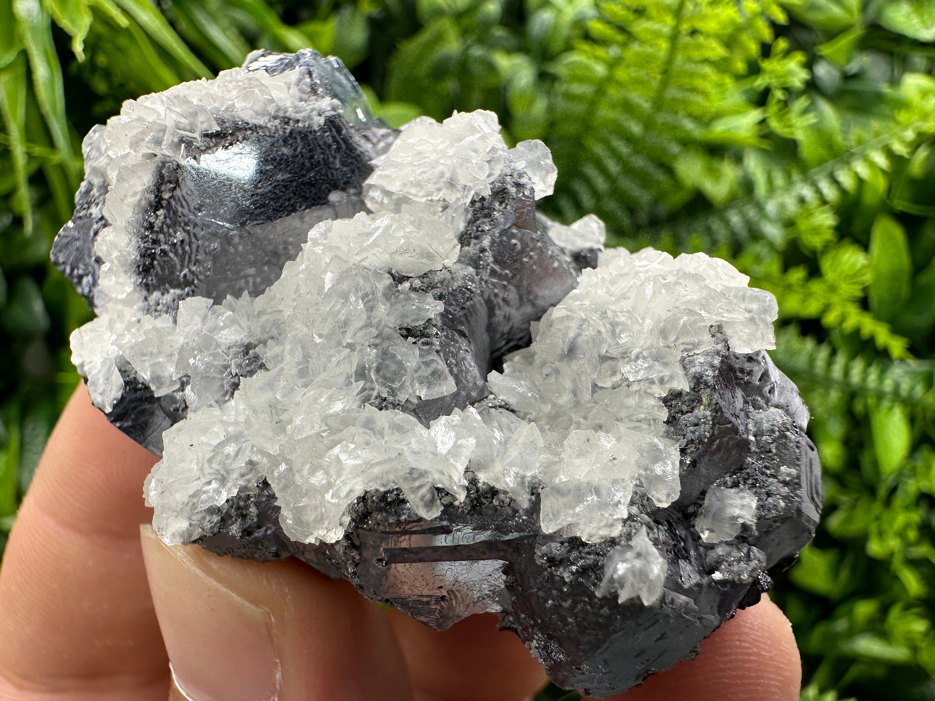 Galena with Calcite Cluster, Batantci Mine Mineral Specimen