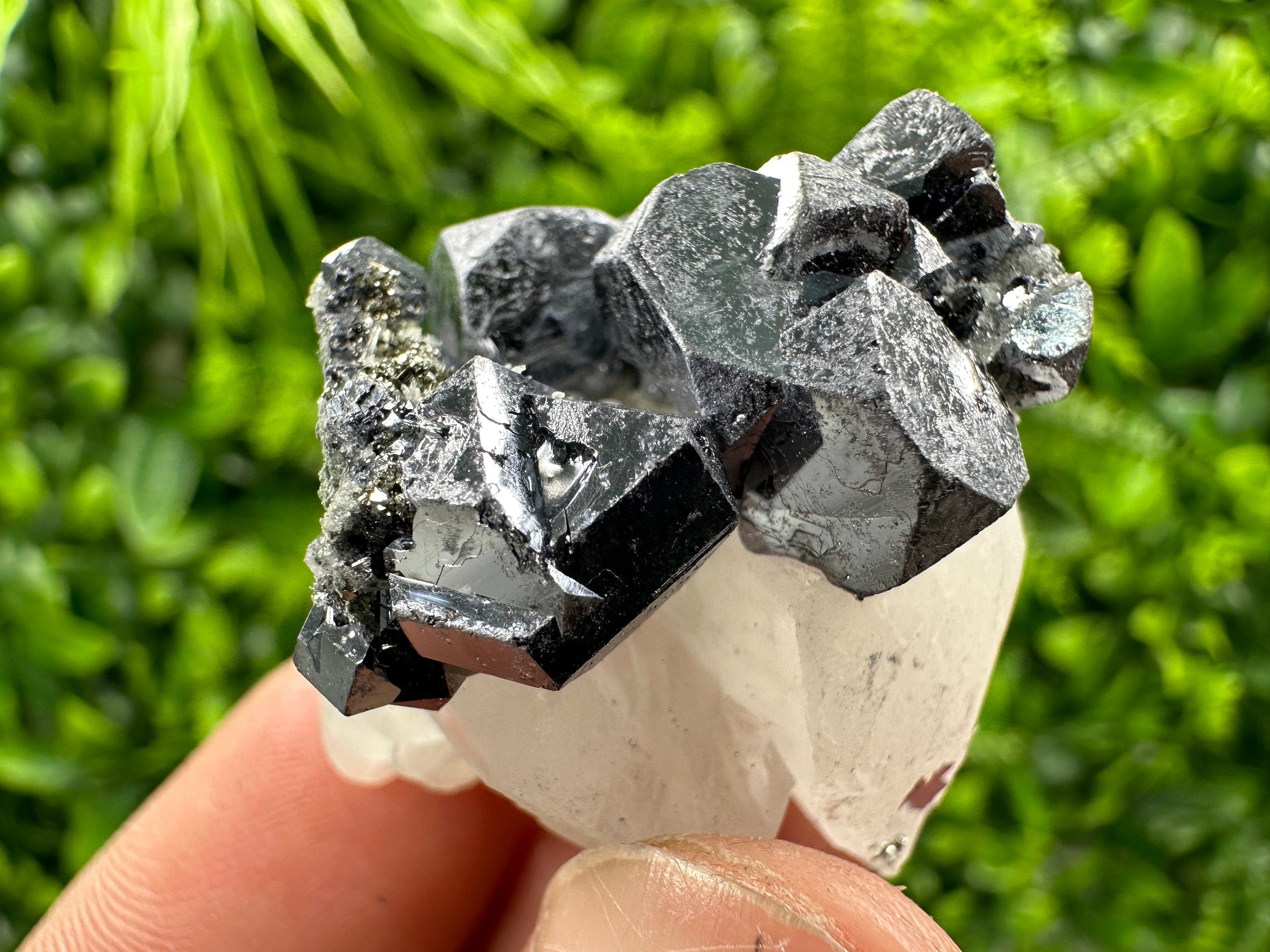 Shiny Galena on Calcite, Borieva Mine Mineral Specimen