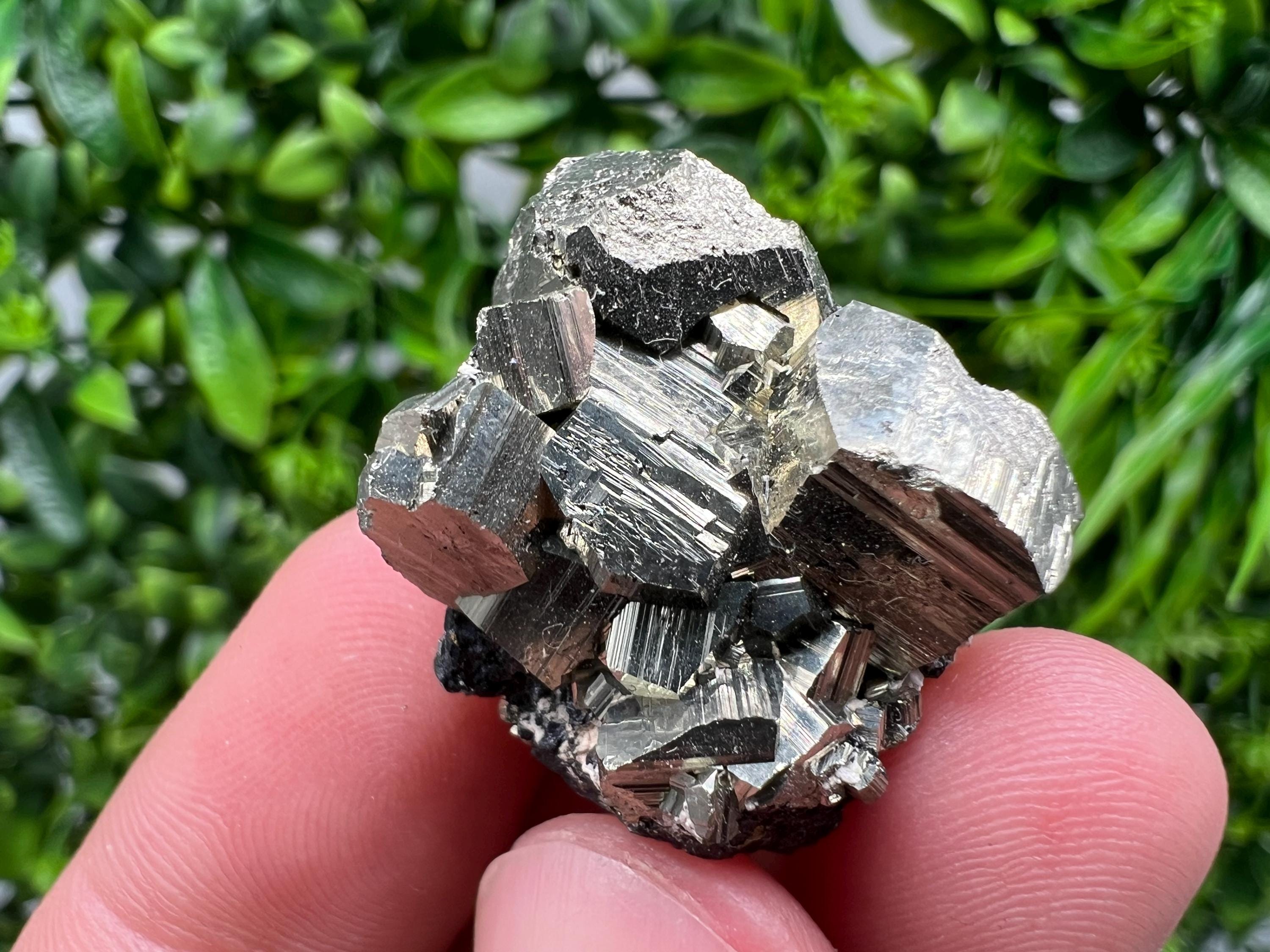 Golden Pyrite Cluster with Sphalerite, Madan Bulgaria Mineral Specimen