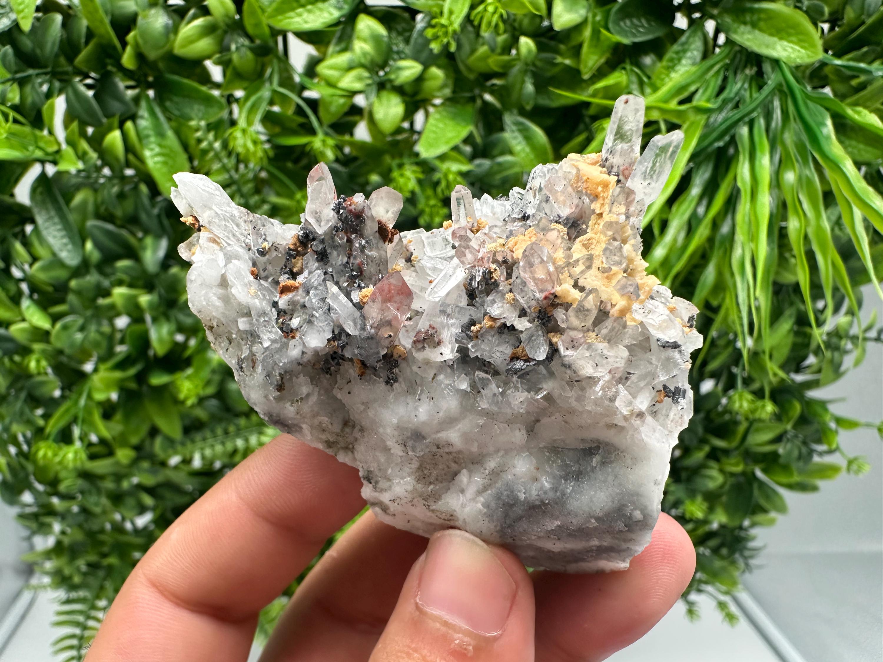 Stunning Quartz whit Sphalerite,Hematite,Iron oxide from 9th September mine,natural,collectible mineral specimen,home decor stone,gift,cryst