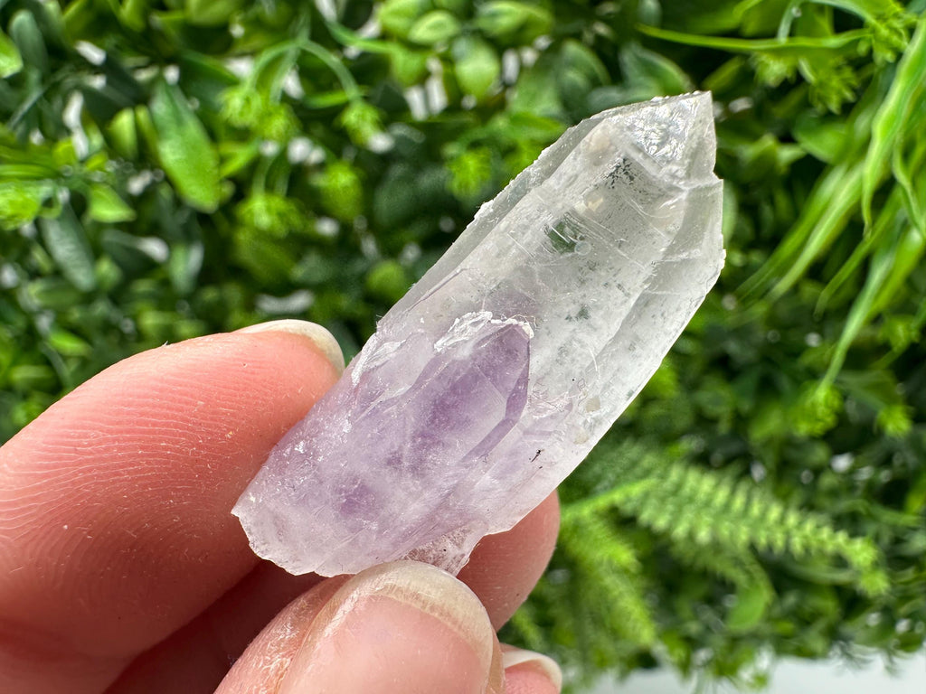 Phantom Amethyst Crystal with Cerussite, Bulgarian Mineral Specimen