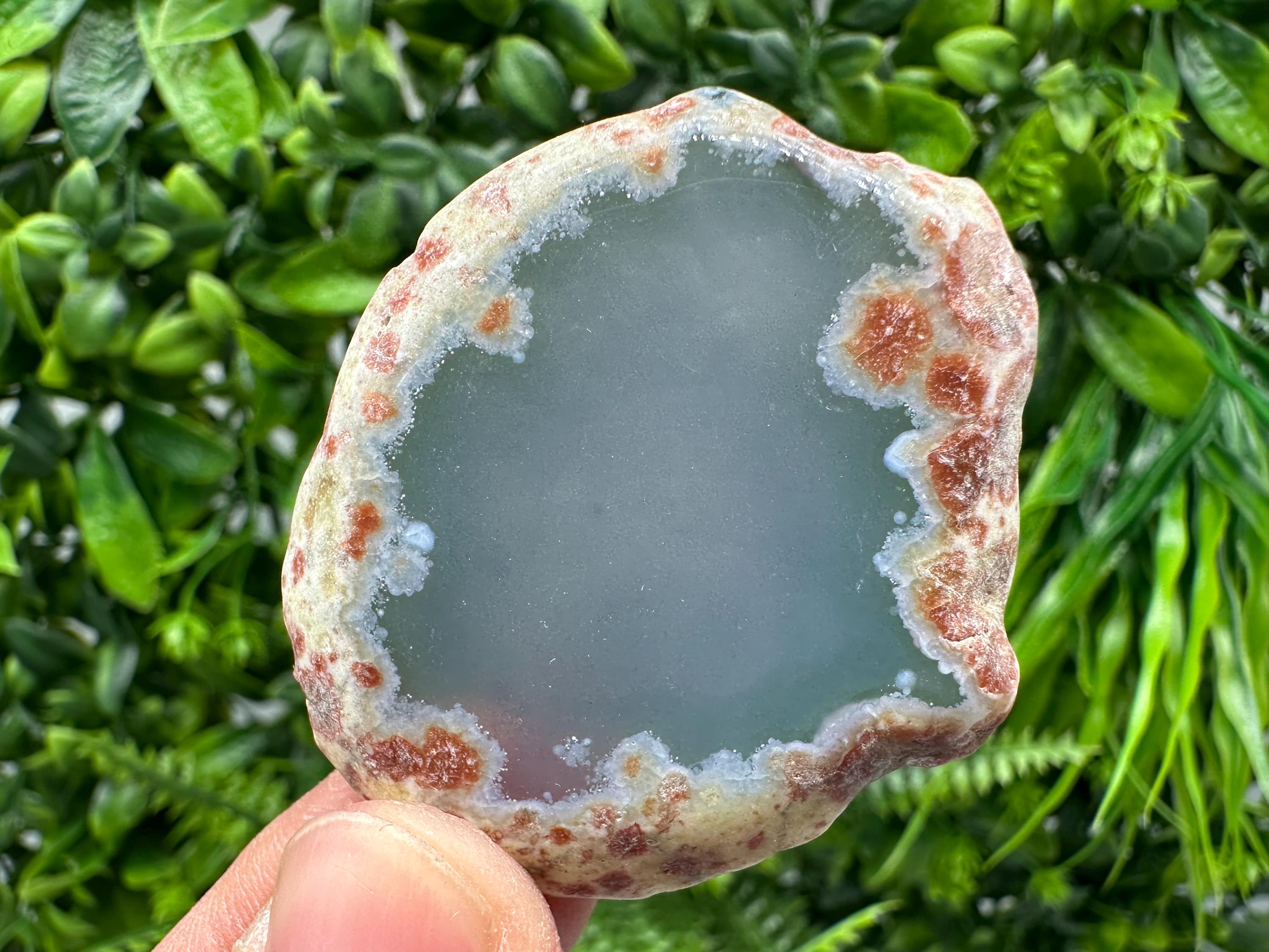 Small Agate Slice: Polished Quartz Crystal Coaster - Spiritual Healing Stone