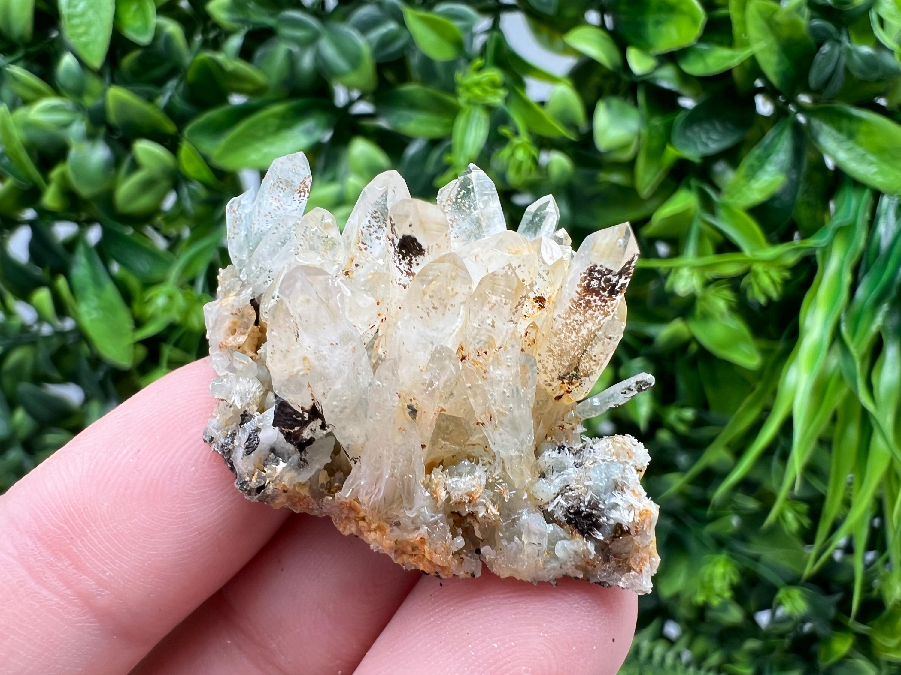 Bulgarian Quartz Mineral Specimen: Iron Oxide Limonite Inclusion