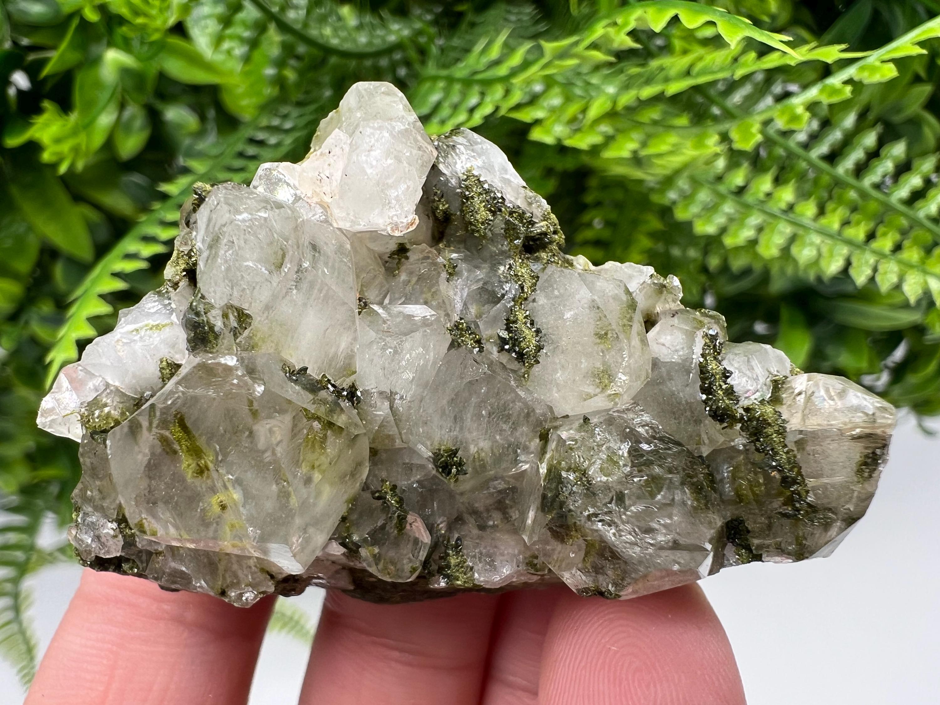 Epidote with Quartz Mineral Specimen, Hakkari Turkey